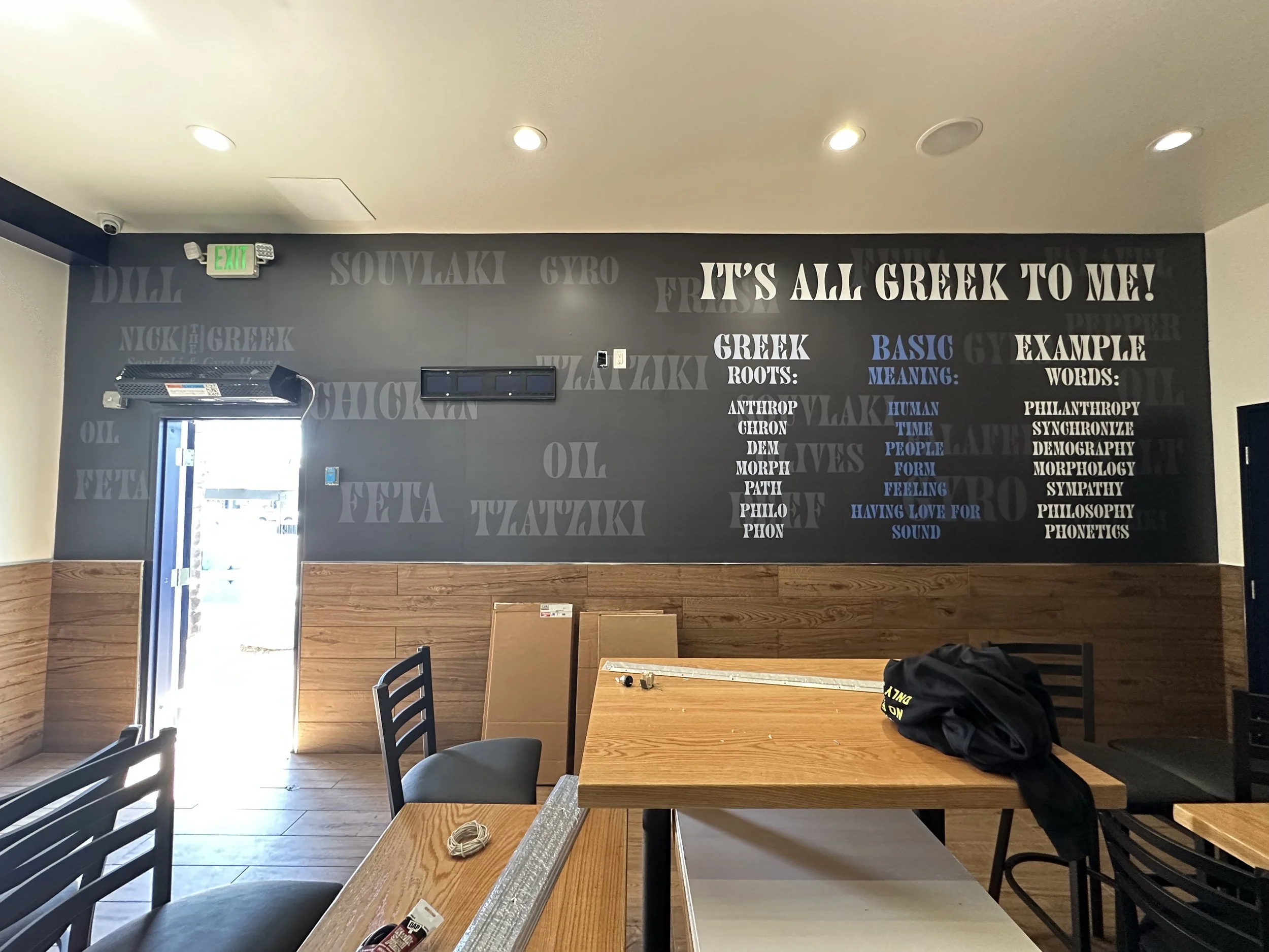 One of many Nick the greek wall graphics professionally installed by our certified graphic installers throughout Southern California