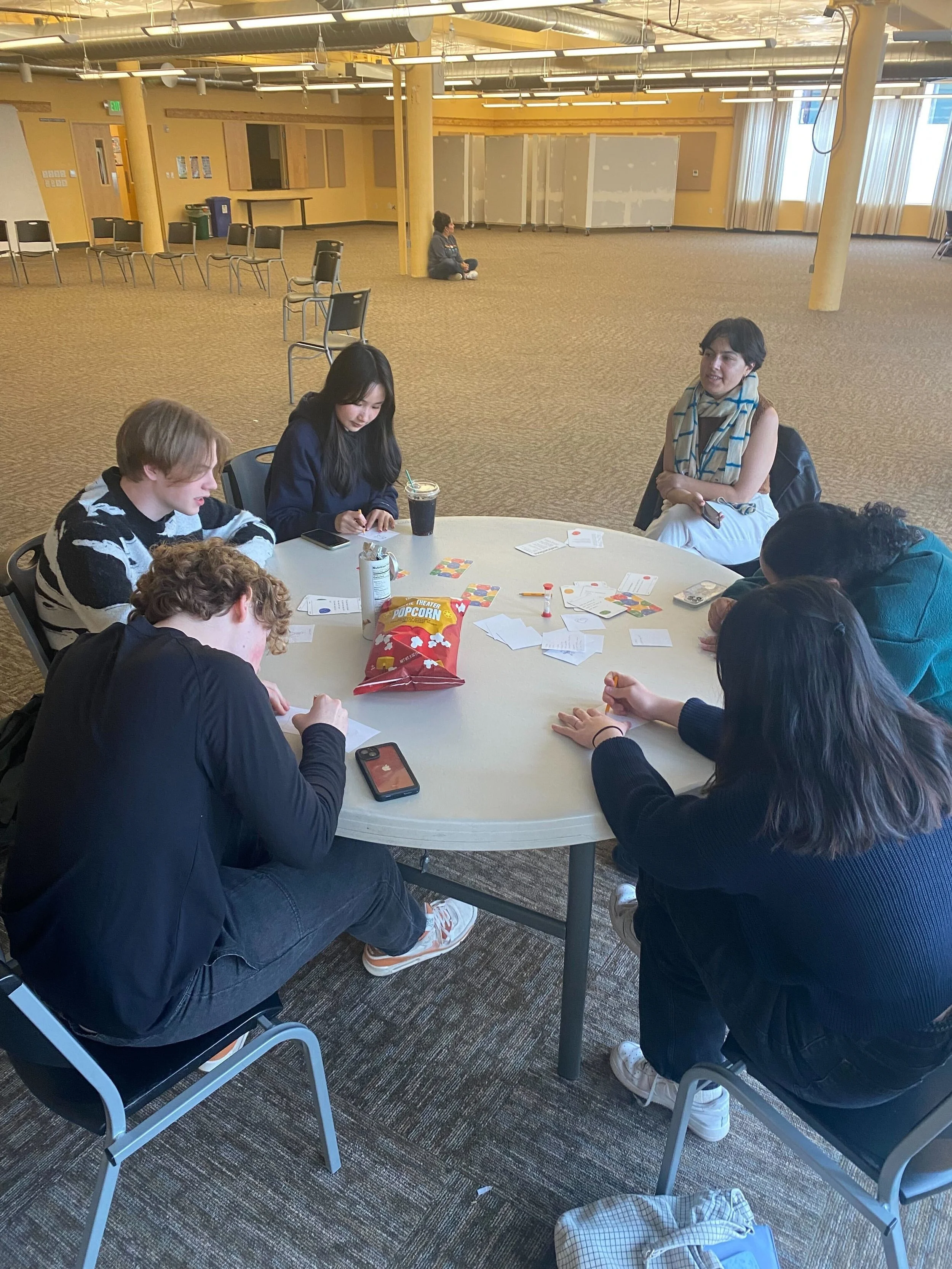 Myself conducting a game testing session with high school students grades 9 to 11.
