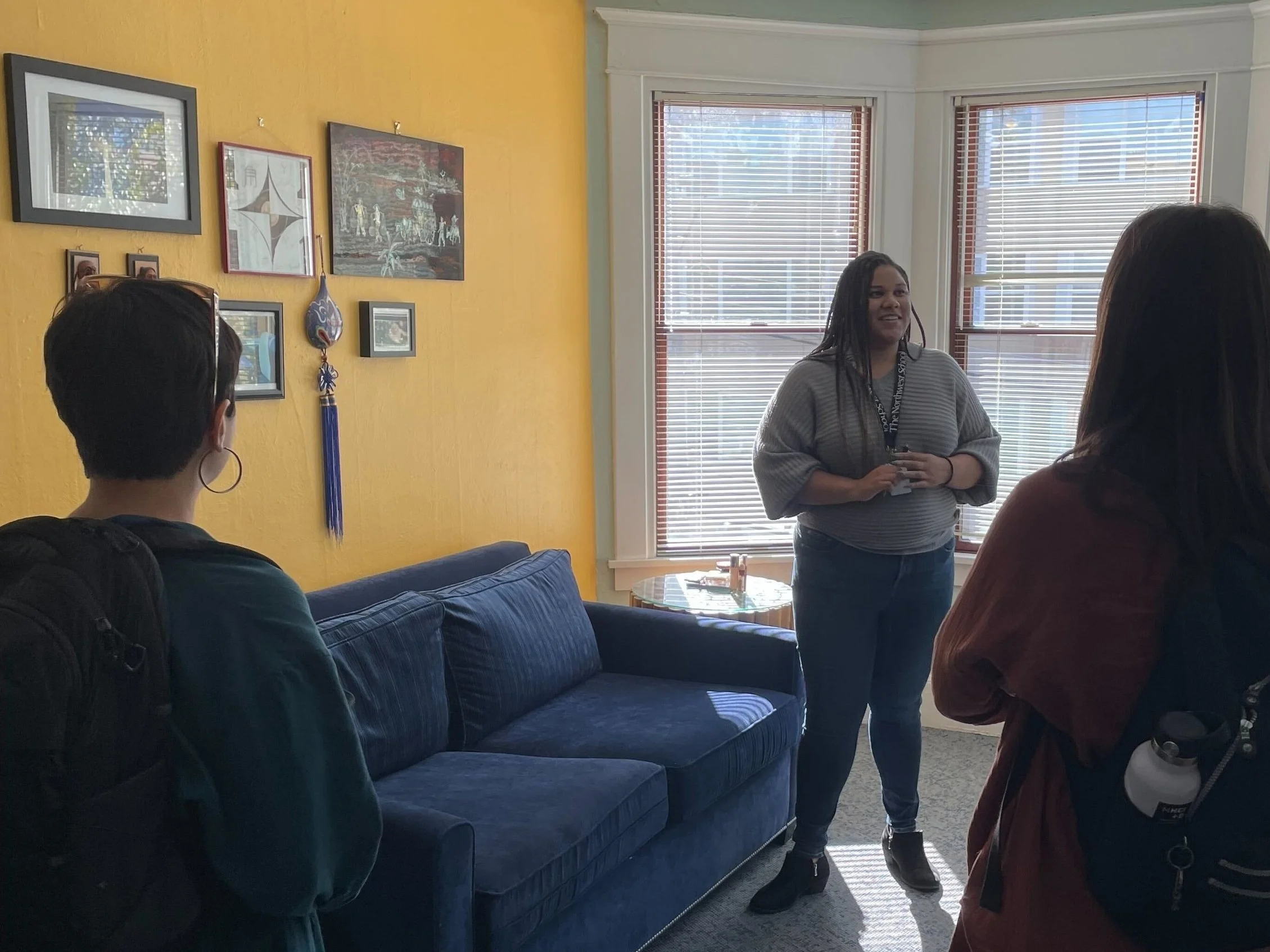 A picture taken during our contextual inquiry into the dorms where the international students live, guided by the Head of Dorms. 