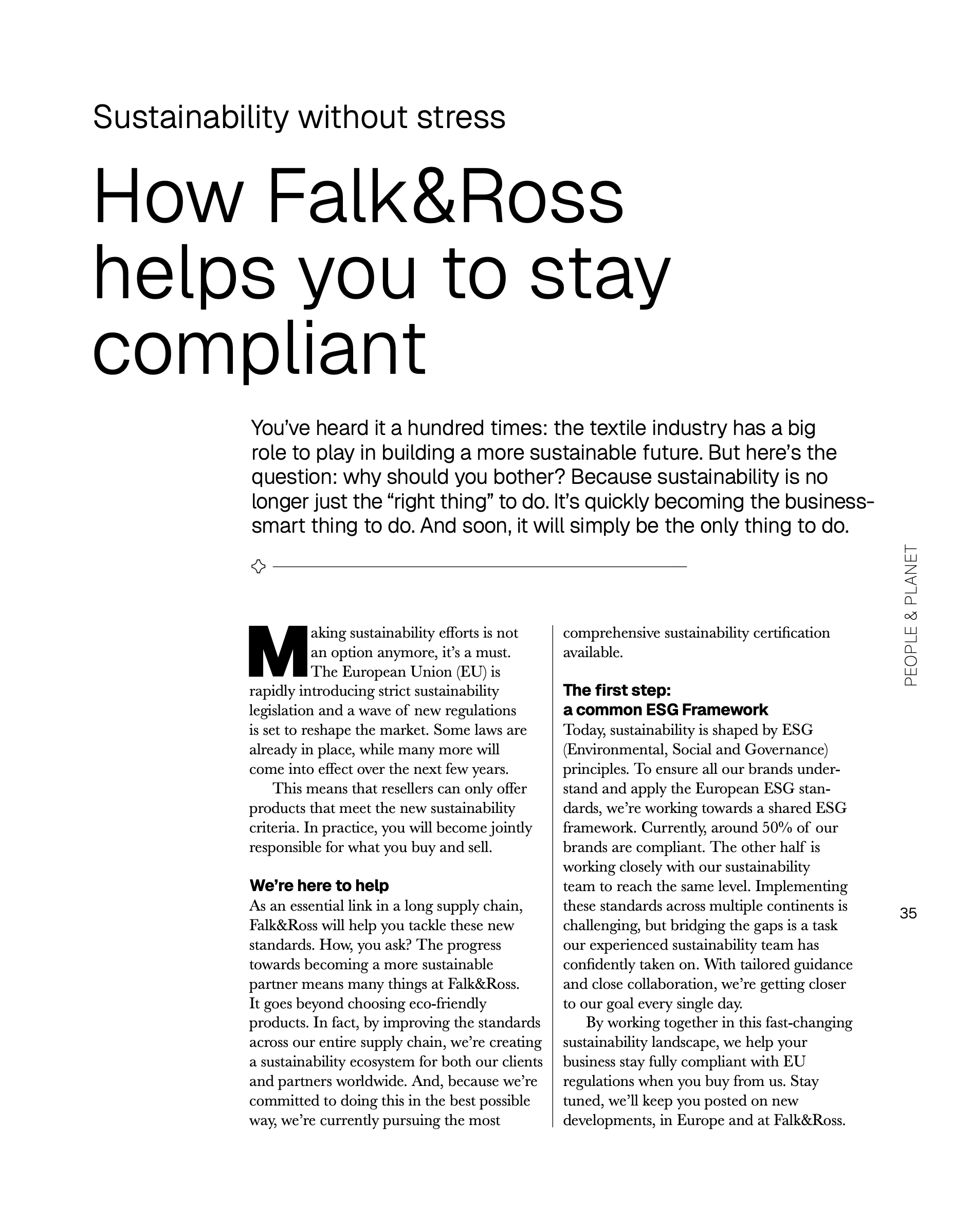 Article Sustainability for Falk&Ross