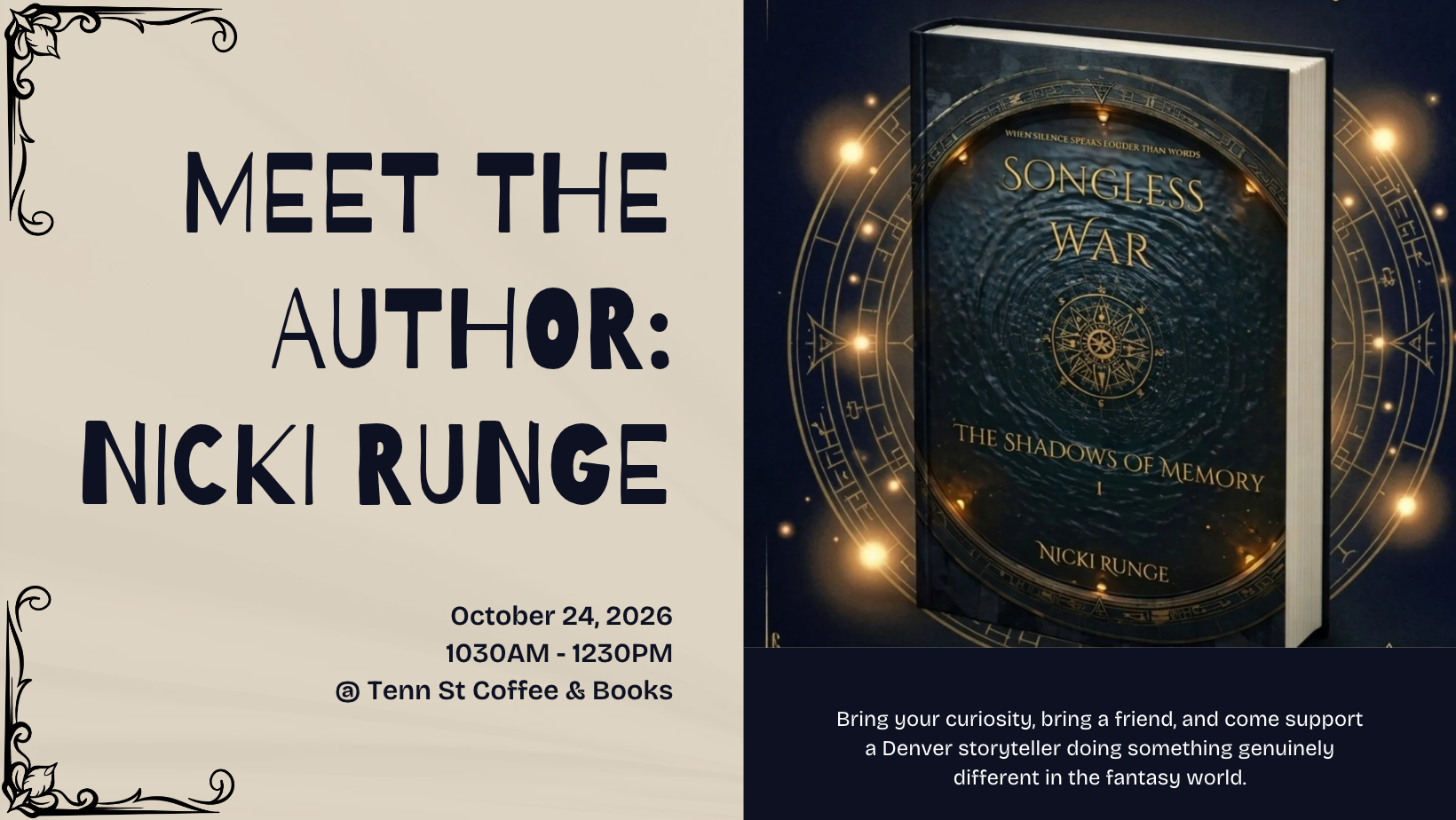 Meet the Author: Nicki Runge "Songless War"