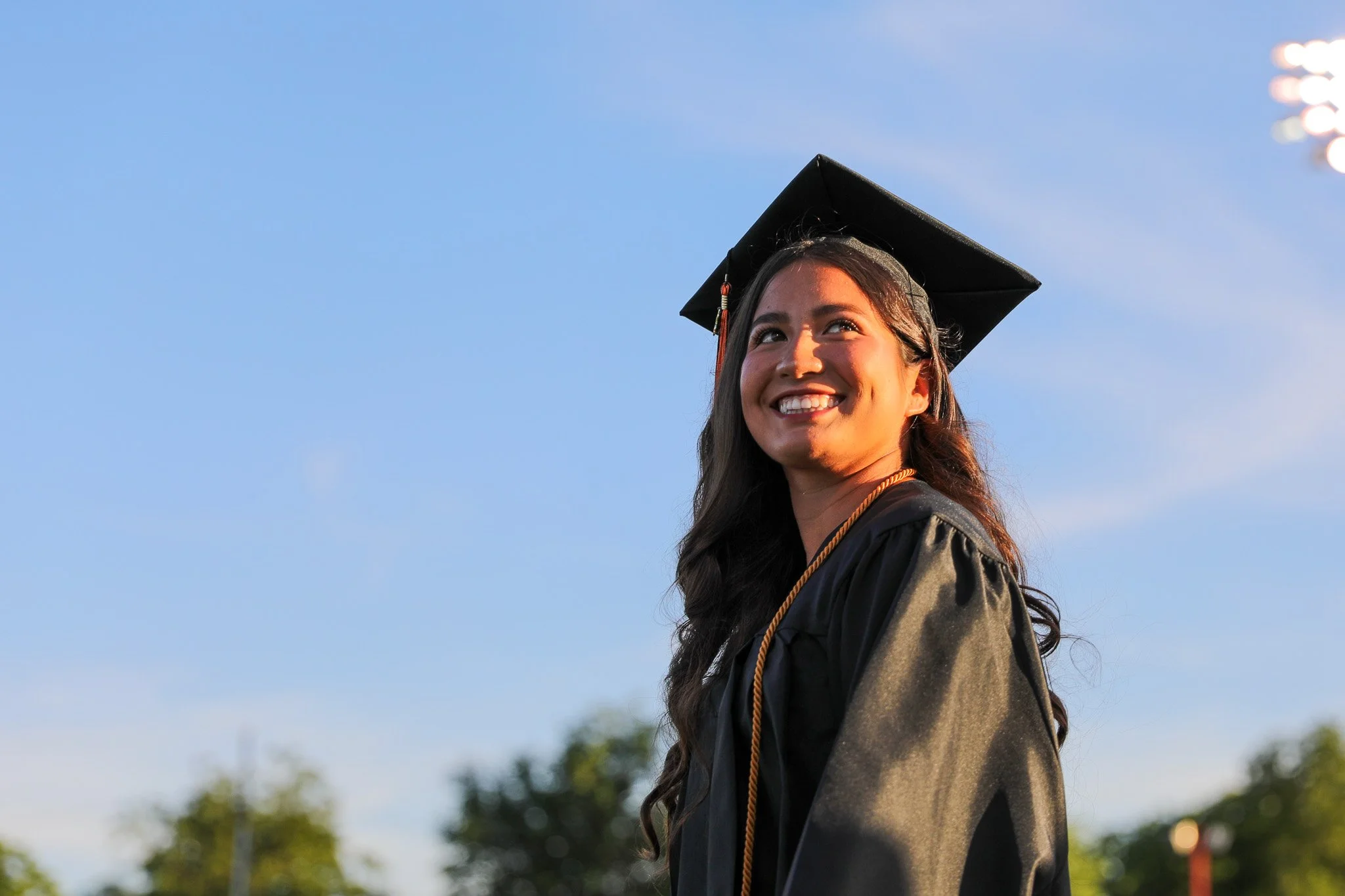 Student in cap and gown