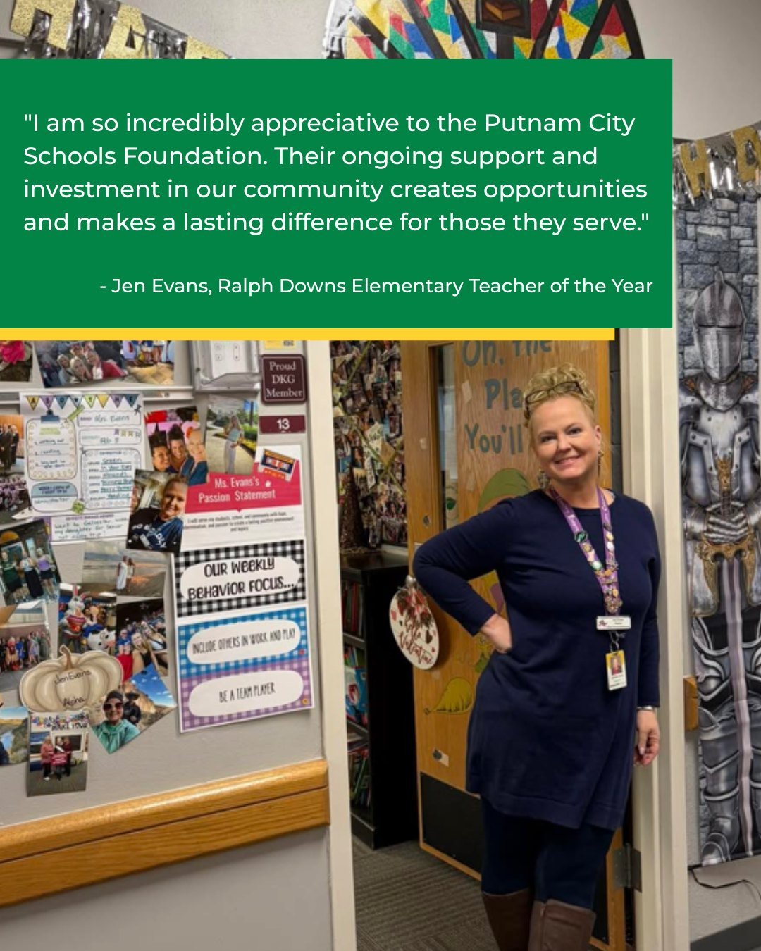 Are you ready to #BeAFriend? 💚

Hear from Jen Evans, Special Education Teacher and Ralph Downs Elementary Teacher of the Year on why she supports the Putnam City Schools Foundation!

When you sign up to be a Friend of the Foundation, you're supporti