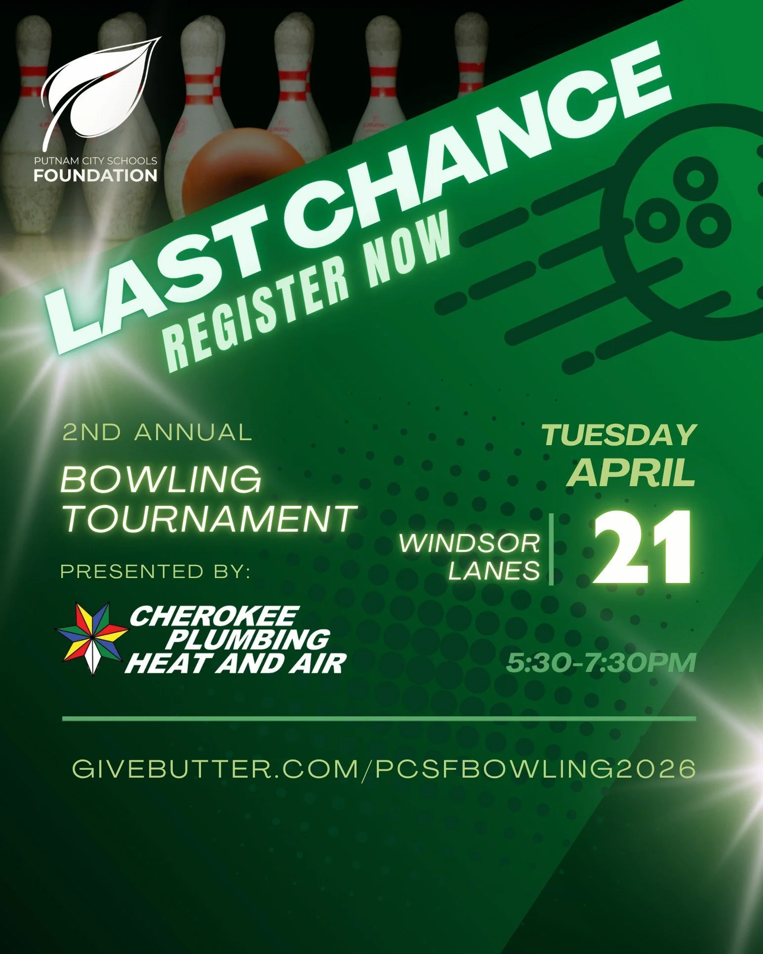 🚨LAST CHANCE to register for our 2nd Annual Bowling Tournament: Presented by Cherokee Plumbing Heat and Air 🎳

➡ Secure your tickets at the link in our bio or at givebutter.com/PCSFBowling2026

Thank you to our event sponsors 👏
- Cherokee Plumbing