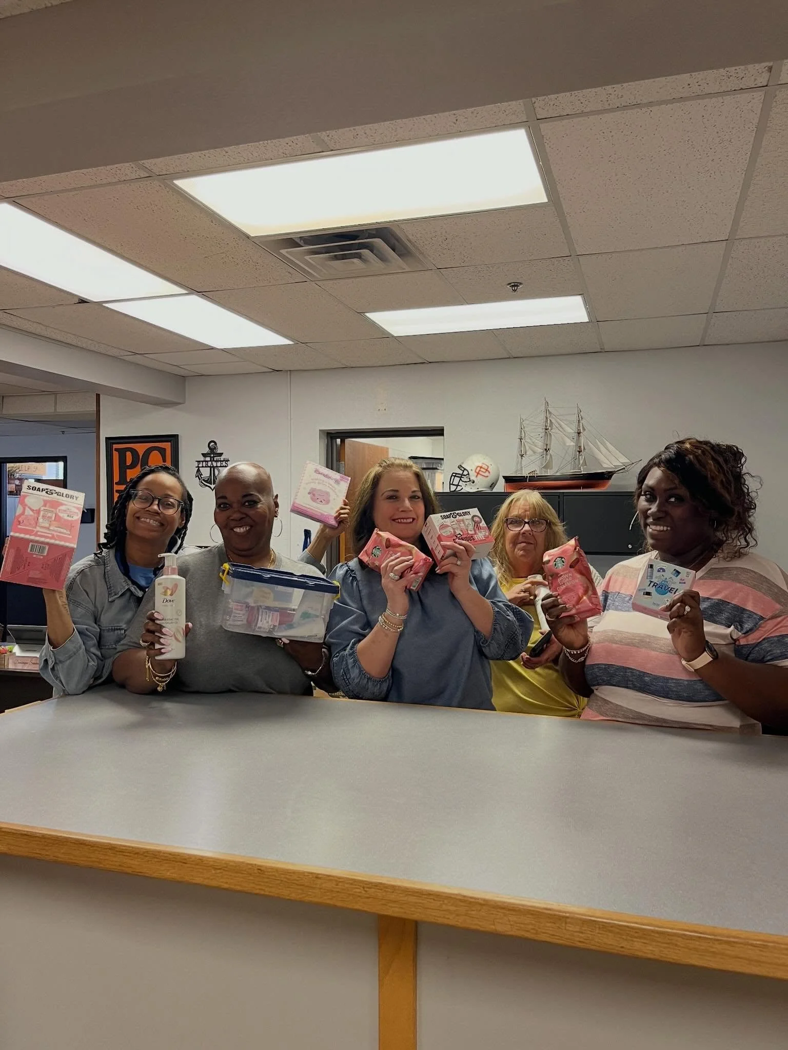 Hey administrative staff 👋 We told you we had a surprise for you!

We delivered gift bags full of coffee and spa items for the administrative professionals at all 27 schools. Get ready to get pampered 💅

Theirs are the first faces you see when you 