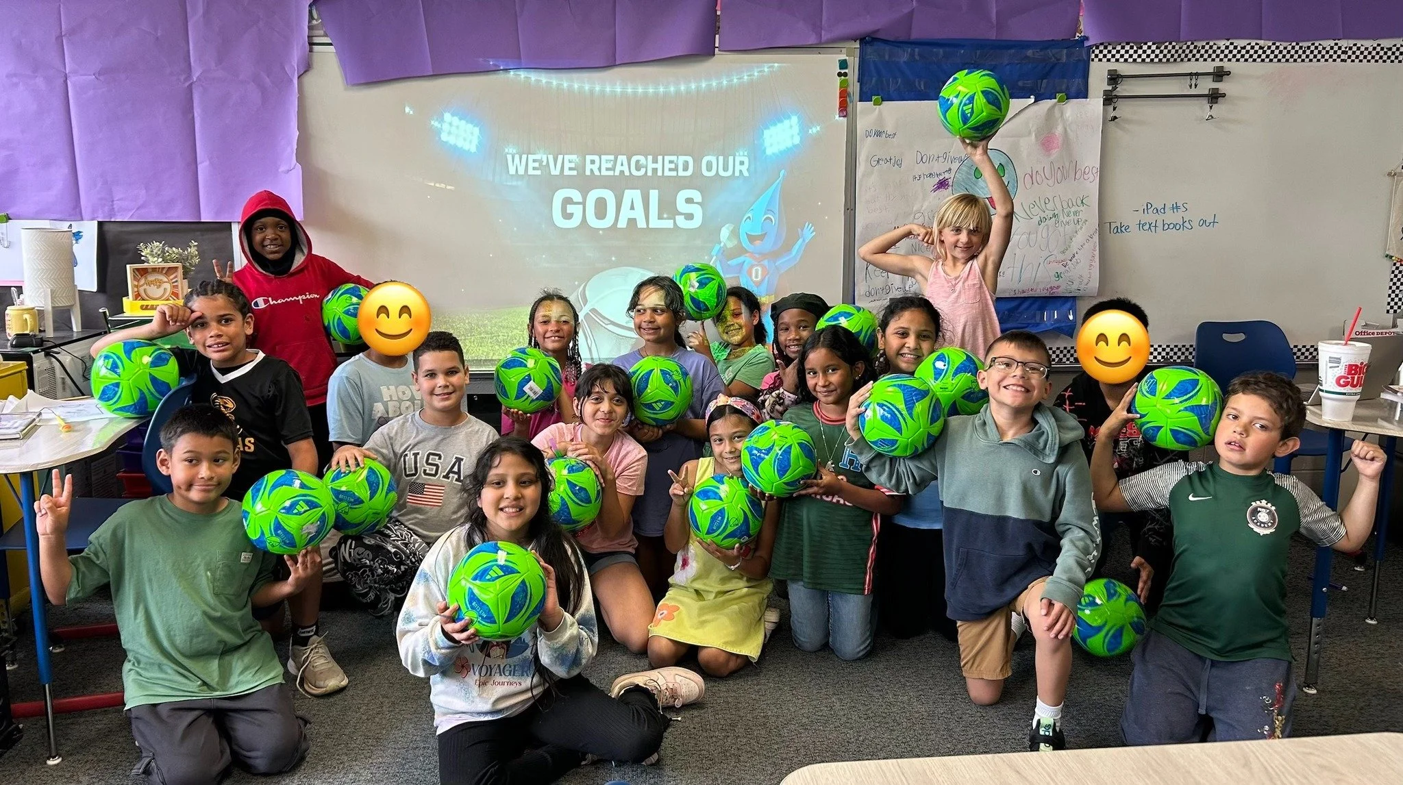 We're kicking it out of the park with YES! Grants ⚽

Ms. DeWolf at Overholser Elementary wanted to hype up her 3rd graders before their very first state tests. She threw a "We've Reached our GOALS" party, and thanks to our YES! Grant progra