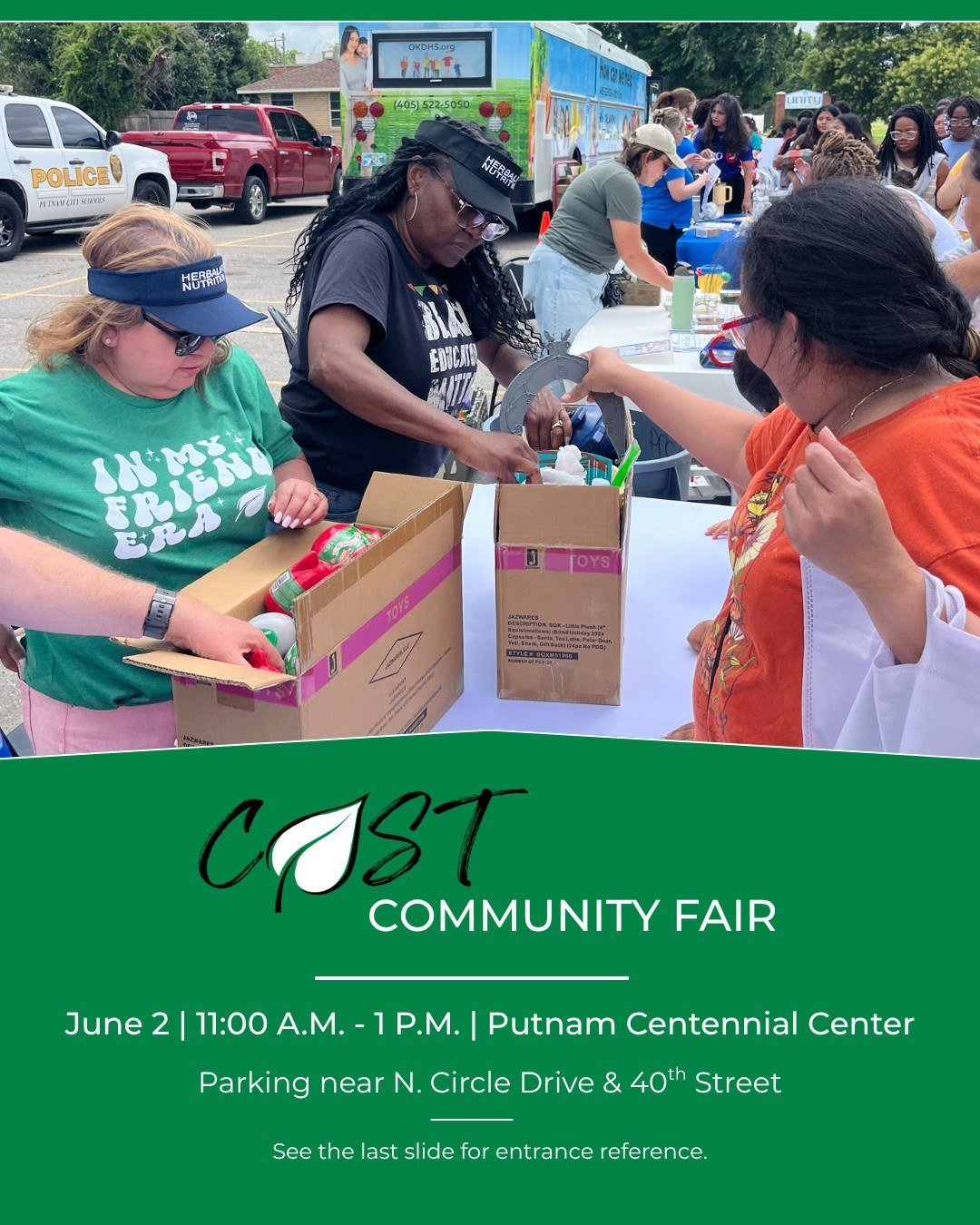 3 DAYS until our CAST Community Fair! ✨ 

Don&rsquo;t miss it ⬇

📆 Tuesday, June 2
⏰ 11:00 AM to 1:00 PM
📍 Putnam City Centennial Center
Corner of N.W. 39th Expressway &amp; Ann Arbor Ave
🚗 Parking is available on N. Circle Drive and N.W. 40th Str