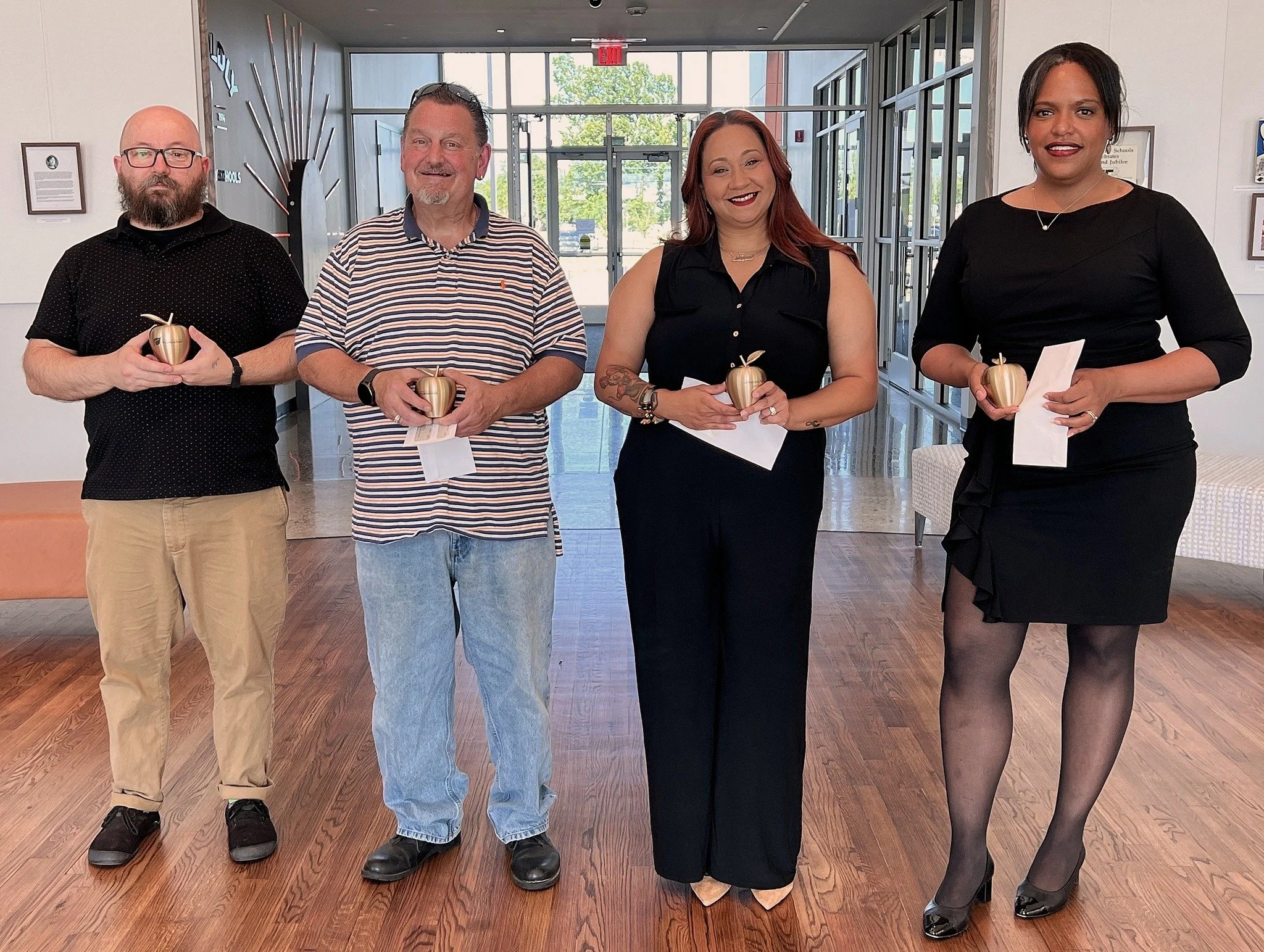 Congratulations to our Golden Apple winners: Paul Simpson, Jeff Barton, Johanna Aguilar, Candice Jackson, and Tina Lowsayer!

The Golden Apple is one of the highest honors in the District, awarded each year to individuals who go above and beyond in t
