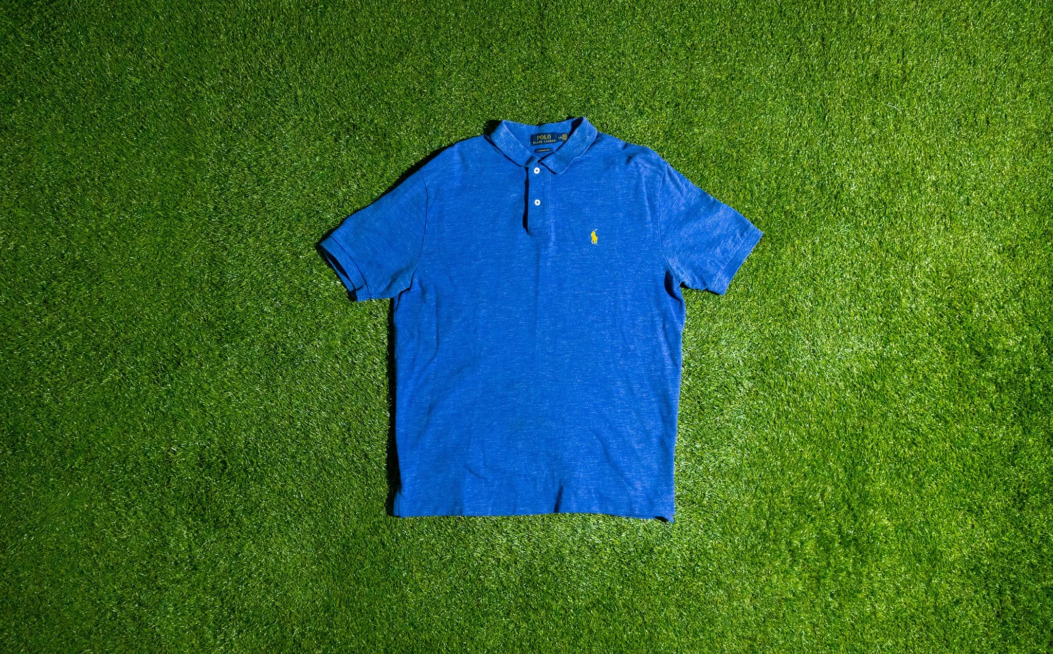 Polo Ralph Lauren Blue Polo Yellow Pony Size Large