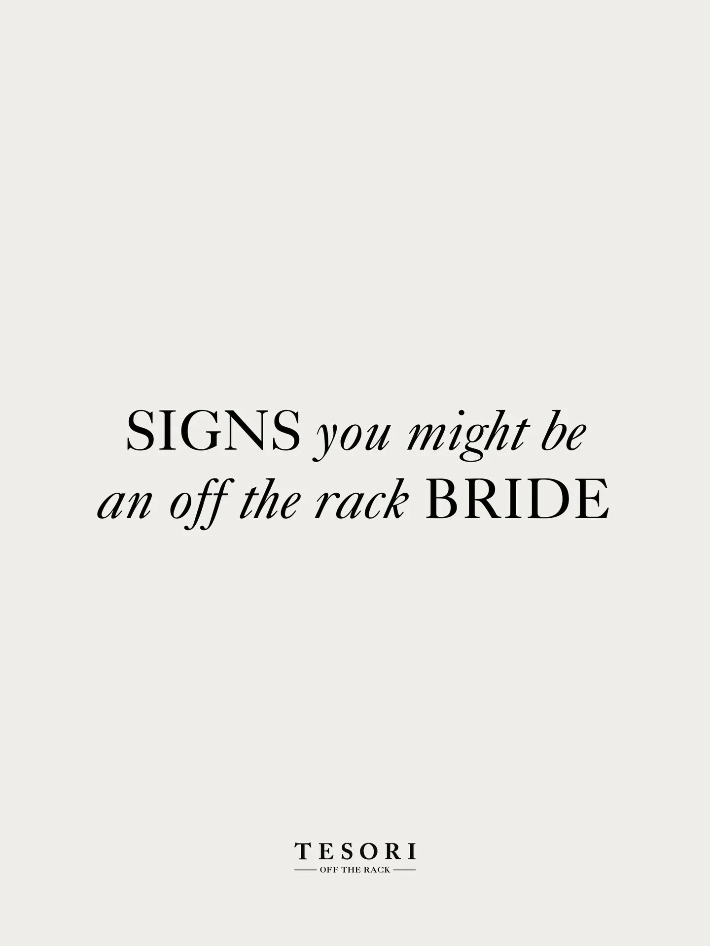 Off the rack might be perfect for you if you are&hellip;

&bull; working with a shorter timeline
&bull; seeking budget-friendly options
&bull; ready to say yes and take your gown home the same day

Try it on. Fall in love. Take it home. Designer gown