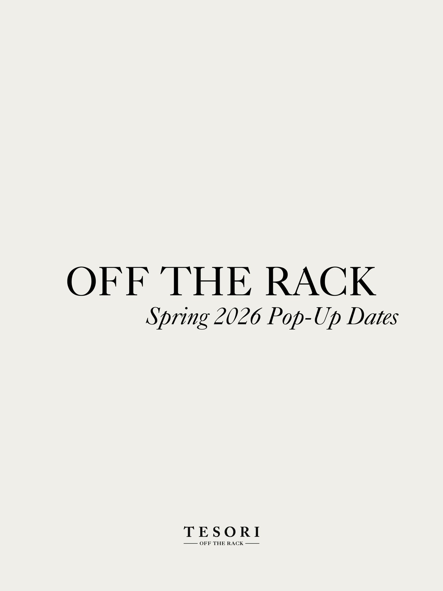 A spring pop-up you don&rsquo;t want to miss 🤍

Tesori Off the Rack is popping up this spring in Bentonville, Arkansas.

Spring 2026 Pop-Up Dates:
✨ April 18&ndash;19 (almost fully booked)
✨ May 16&ndash;17
✨ June 19&ndash;21

The racks are filling&