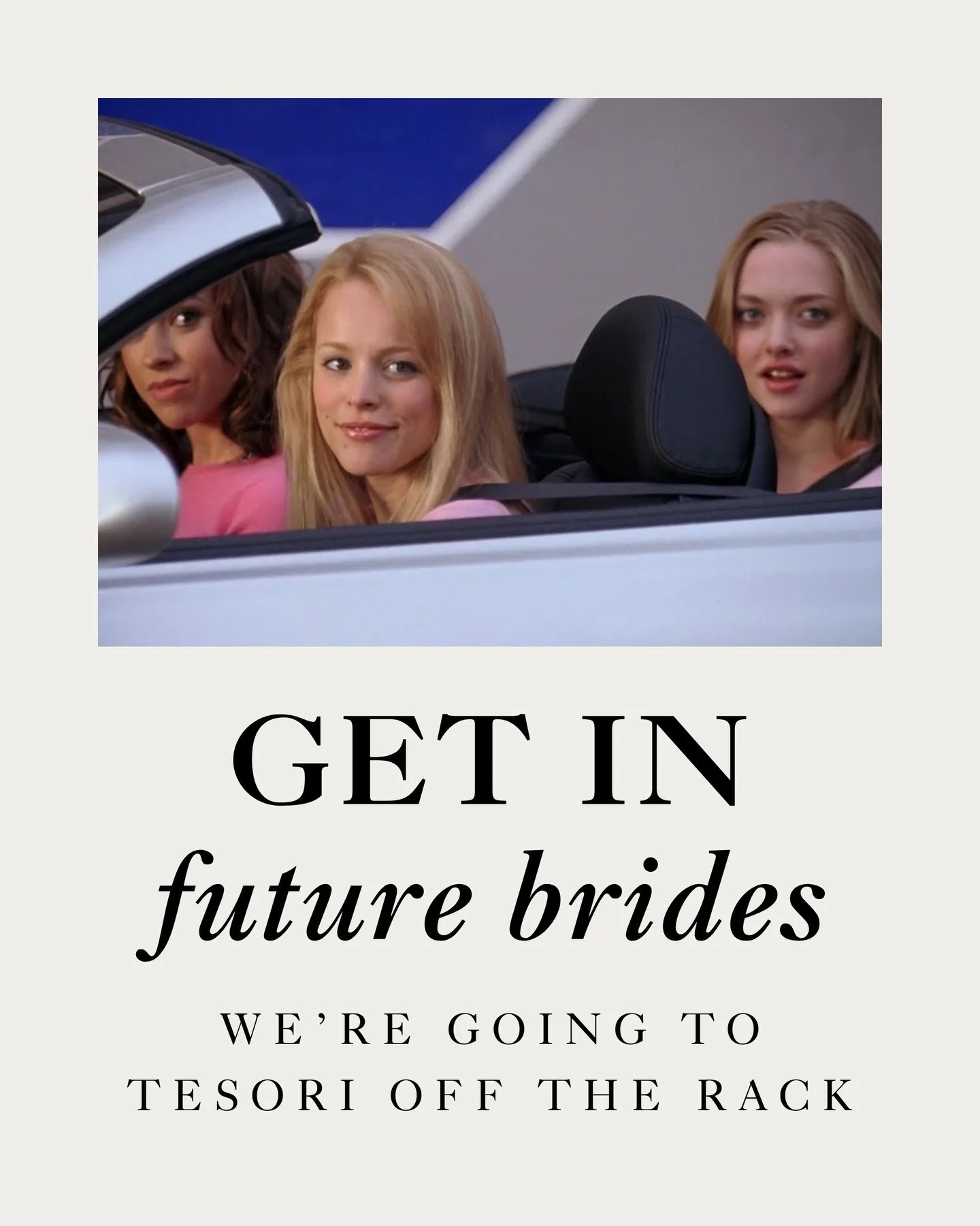 Get in, brides, we&rsquo;re going to Tesori Off the Rack 🥂

Tesori Off the Rack Pop-Up is back in TWO WEEKS!!

Upcoming Pop-Up Dates:
✨ May 16&ndash;17 (limited appointments remaining)
✨ June 19&ndash;21
✨ July 17&ndash;19

Designer gowns and access