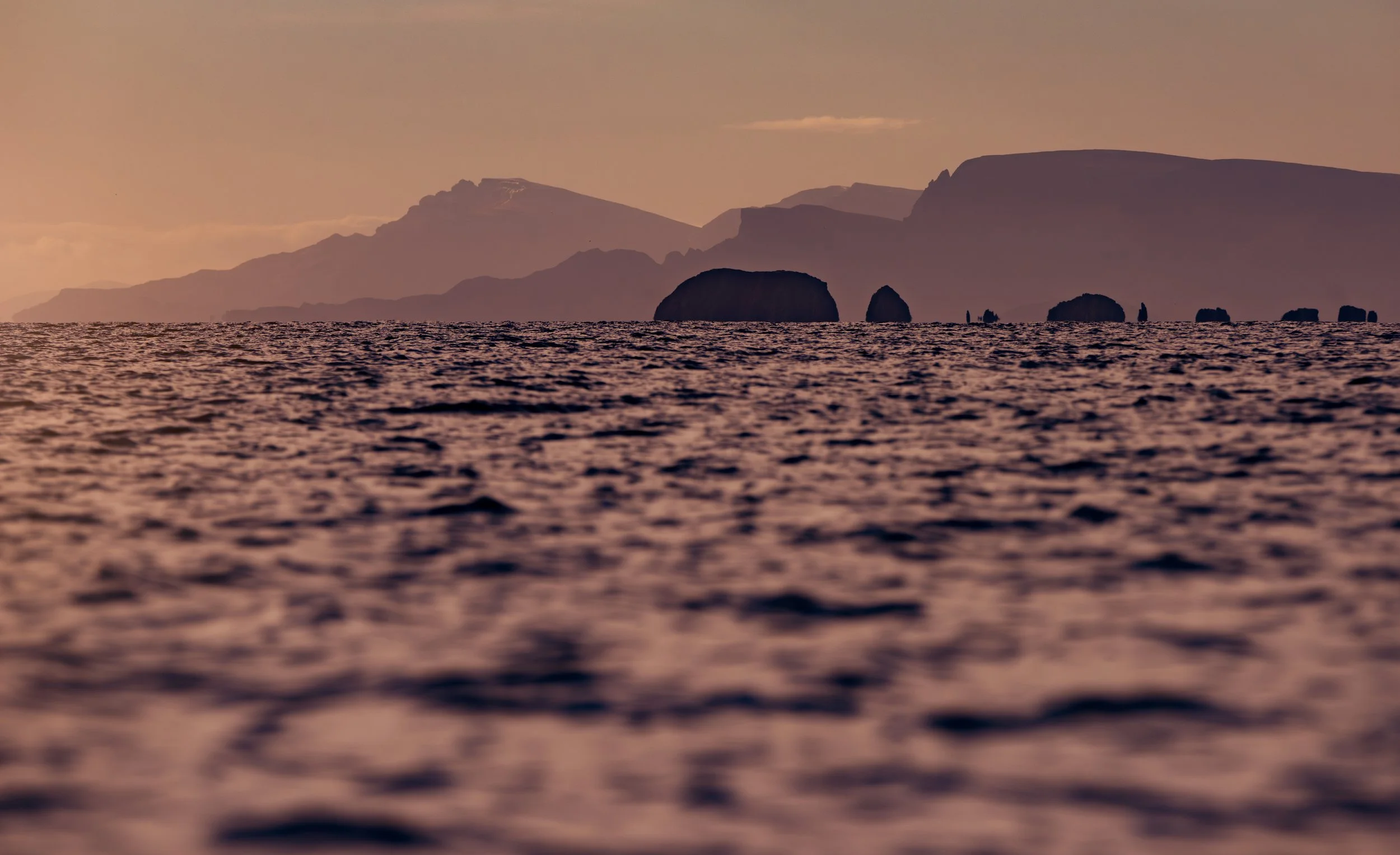 Dawn over Skye during a spring paddle south