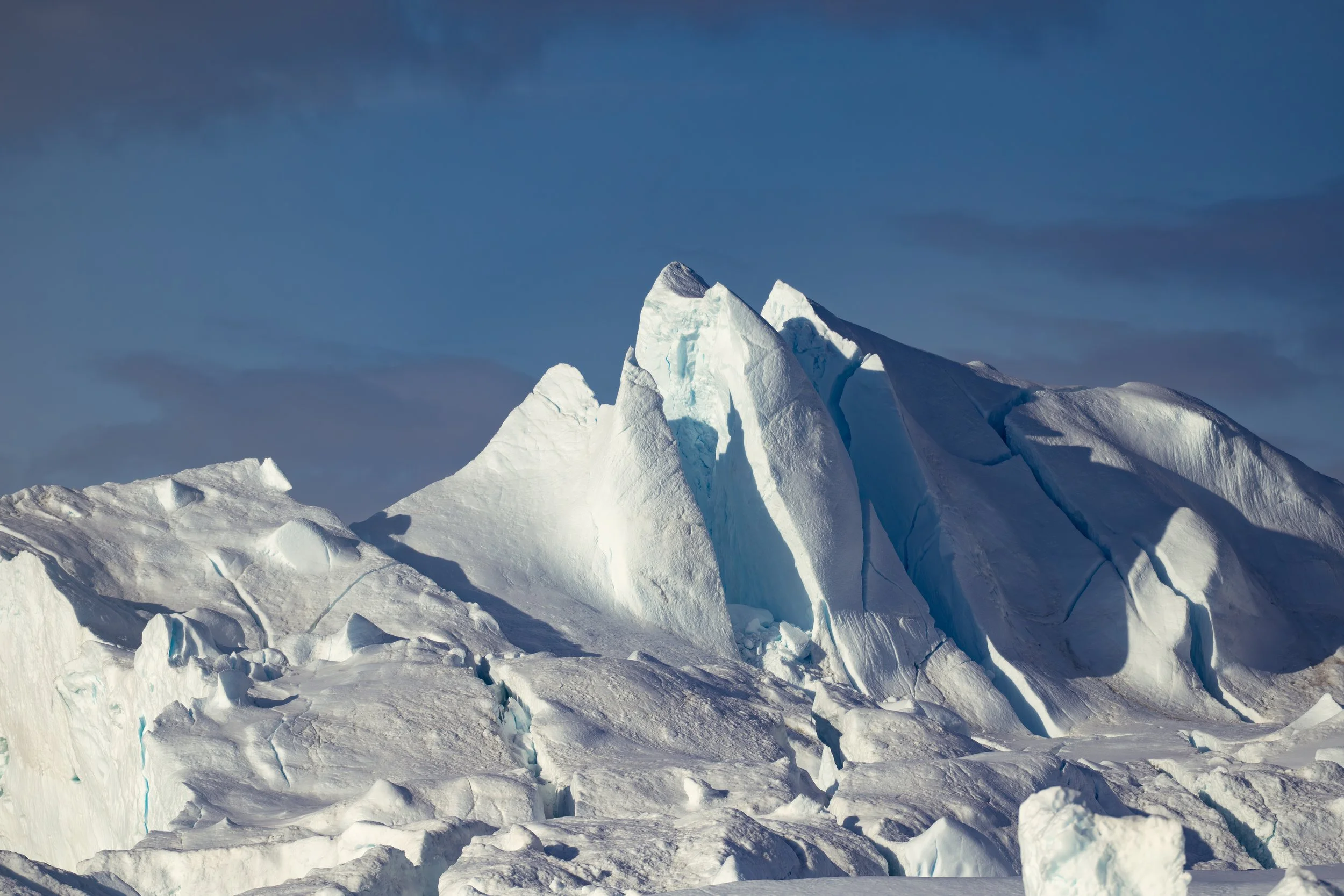 Sleeping on the sea ice, amid mountains made only of ice