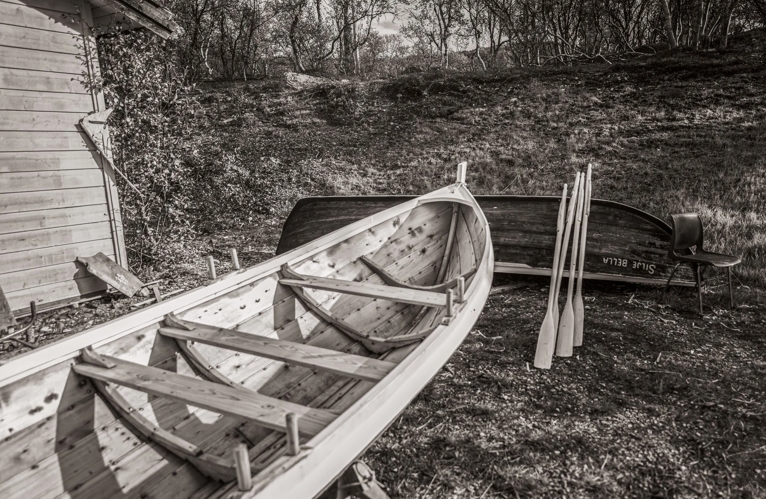 Outside the Sámi boat workshop