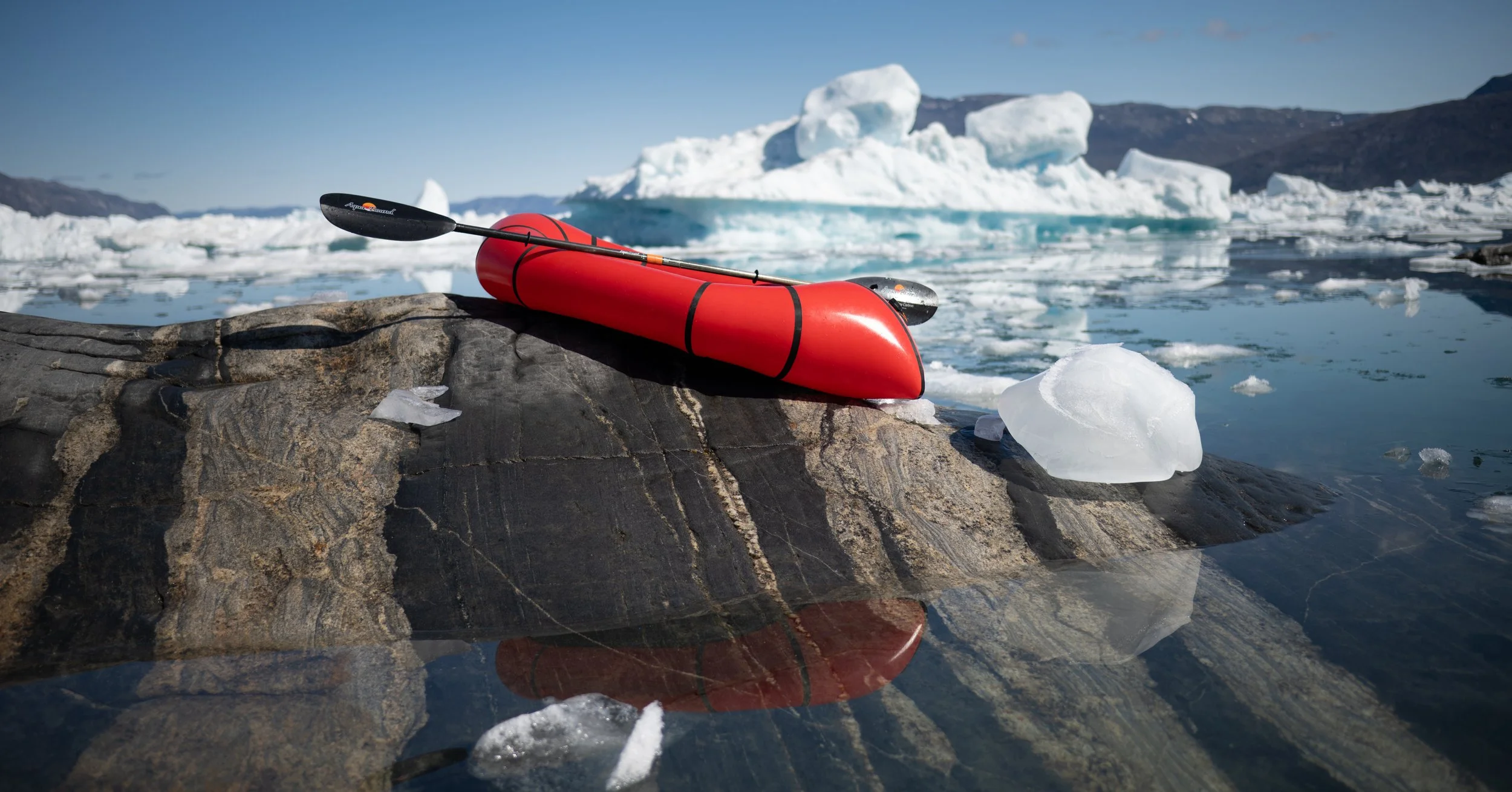 Paddling towards the ice cap, Nuuk Fjord