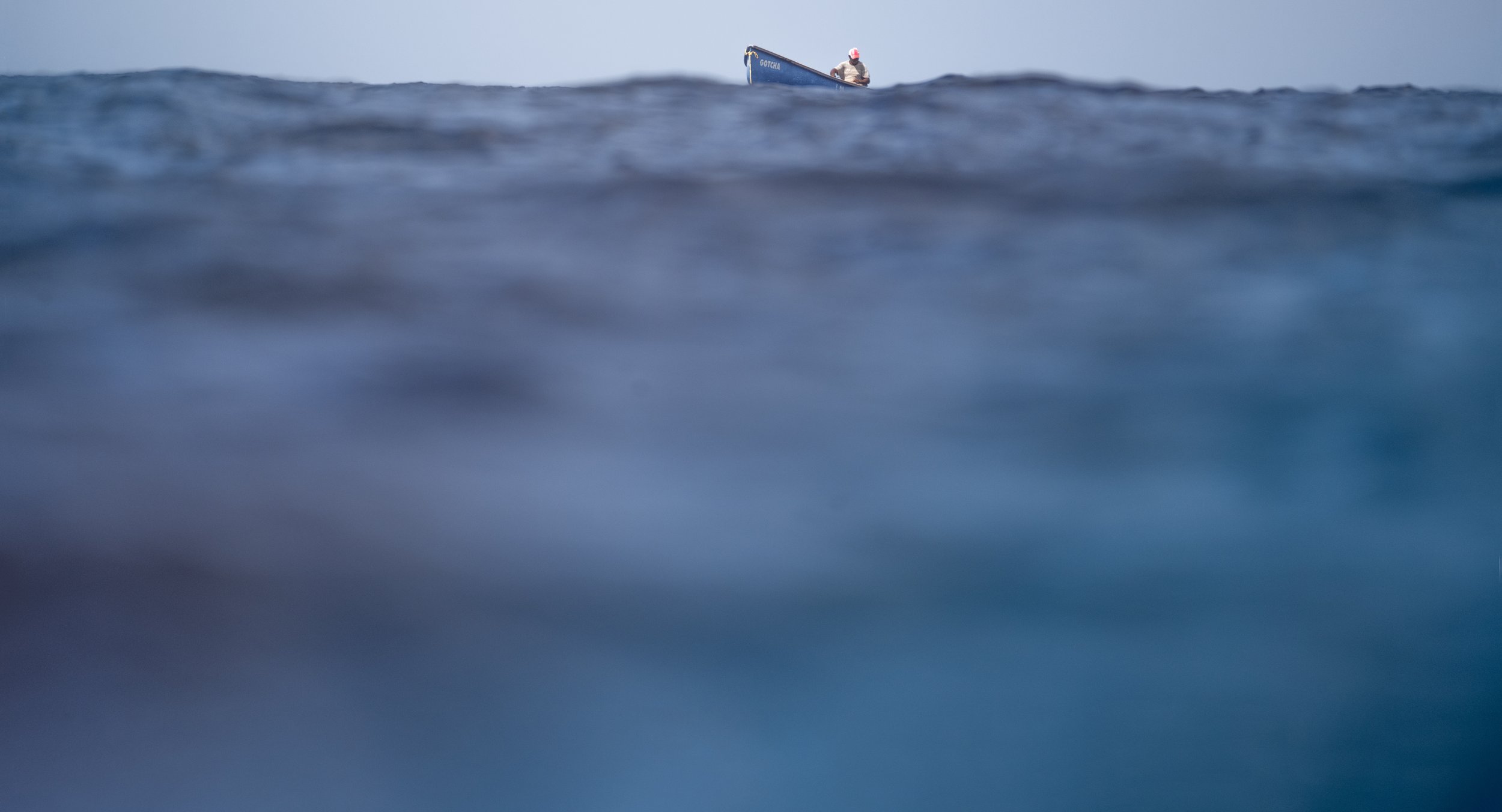 Moses Boat on the ocean West of Barbados