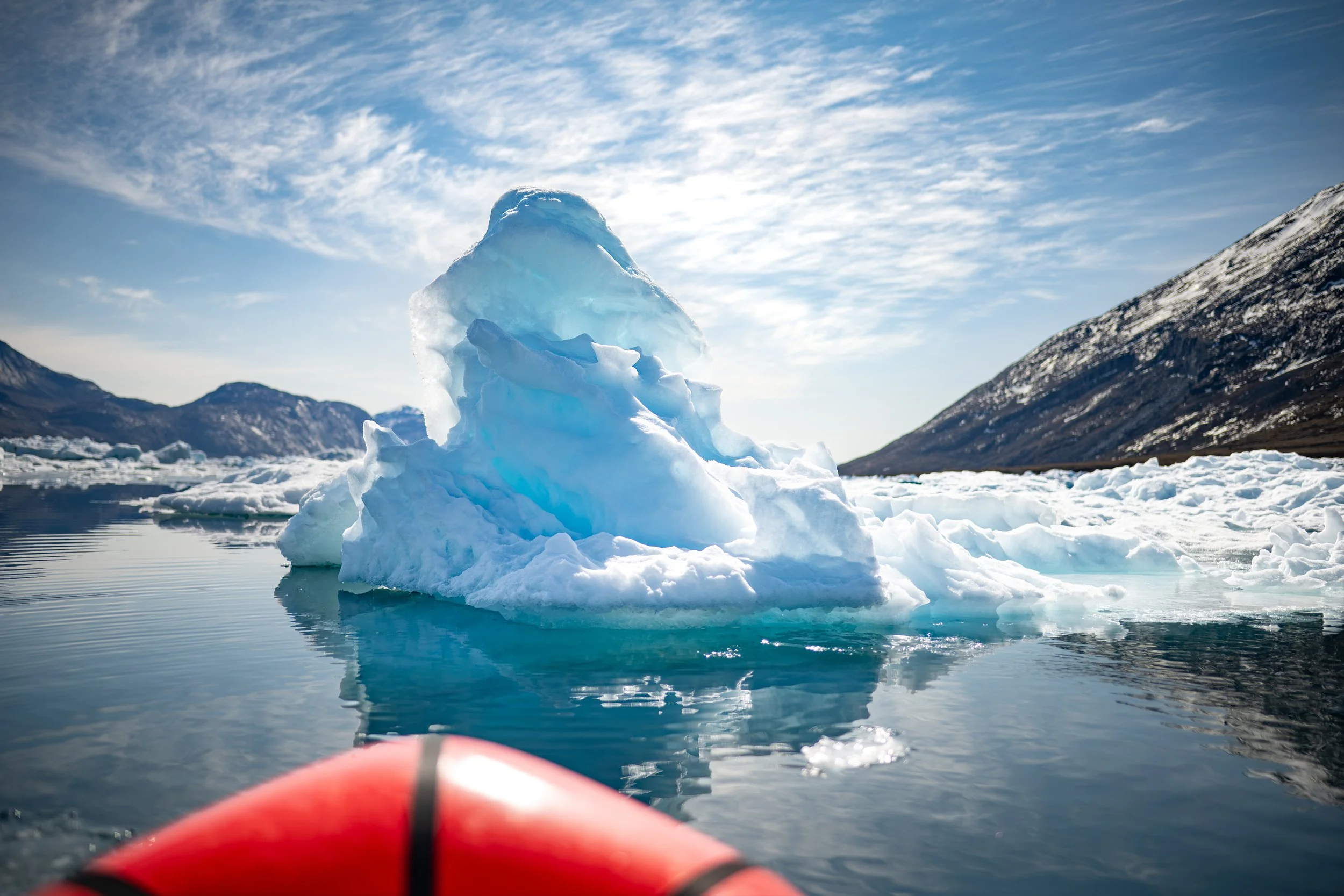 Paddling toward the ice cap