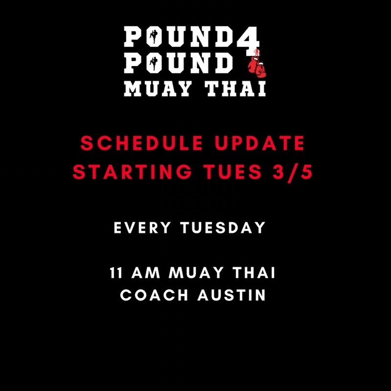 We&rsquo;re adding a Tuesday mid-morning class back on the schedule. Every Tuesday, starting tomorrrow. 11 am Muay Thai with Coach Austin.