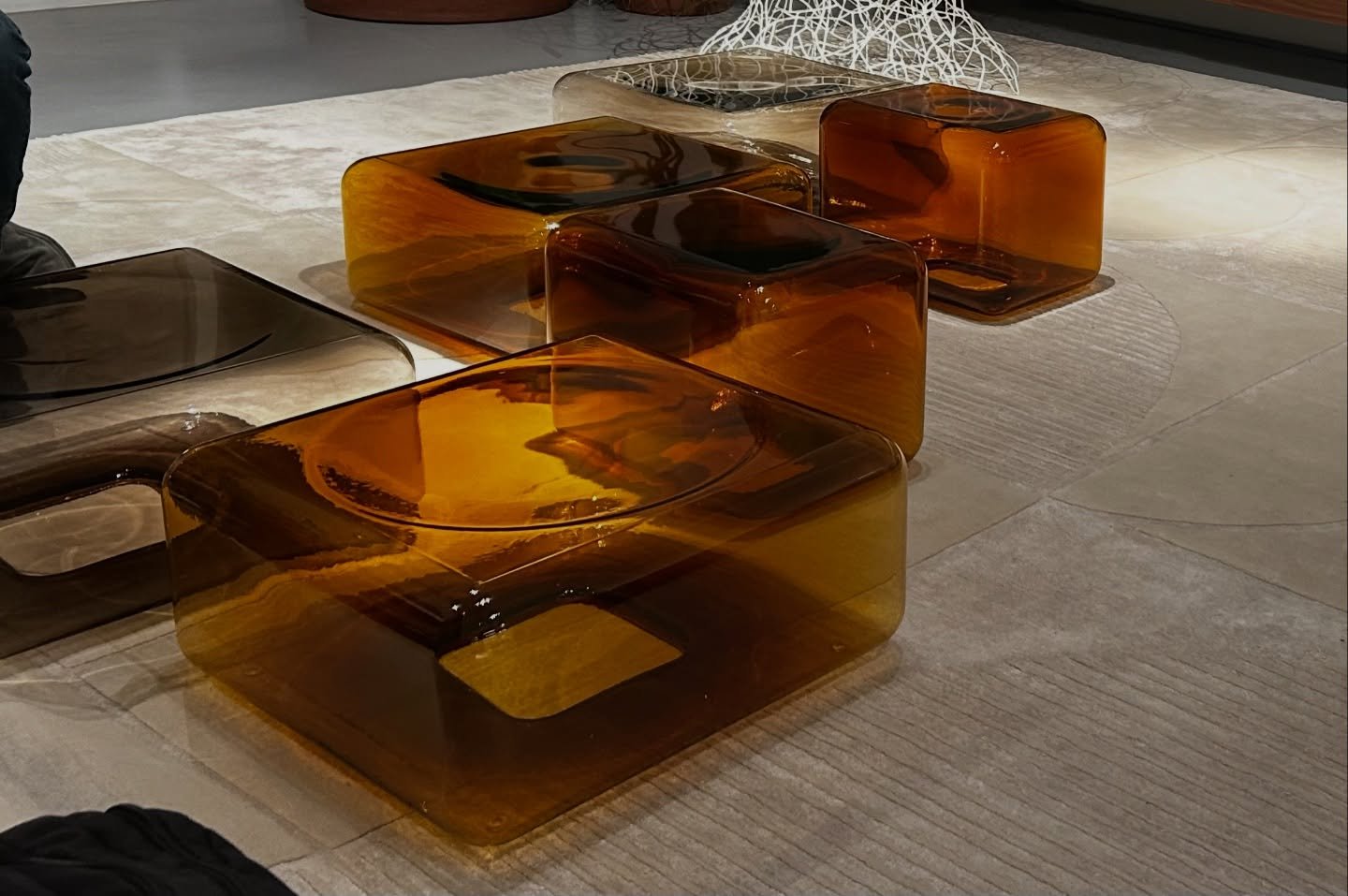 Oh the seductive visual taste of amber. Sometimes in a sultry whiskey hue others in a honeycomb yellow. 

Amber is having a moment from maple syrup to a deep buttercup kiss. This color is nearly primitive due to its association with visual cues such 