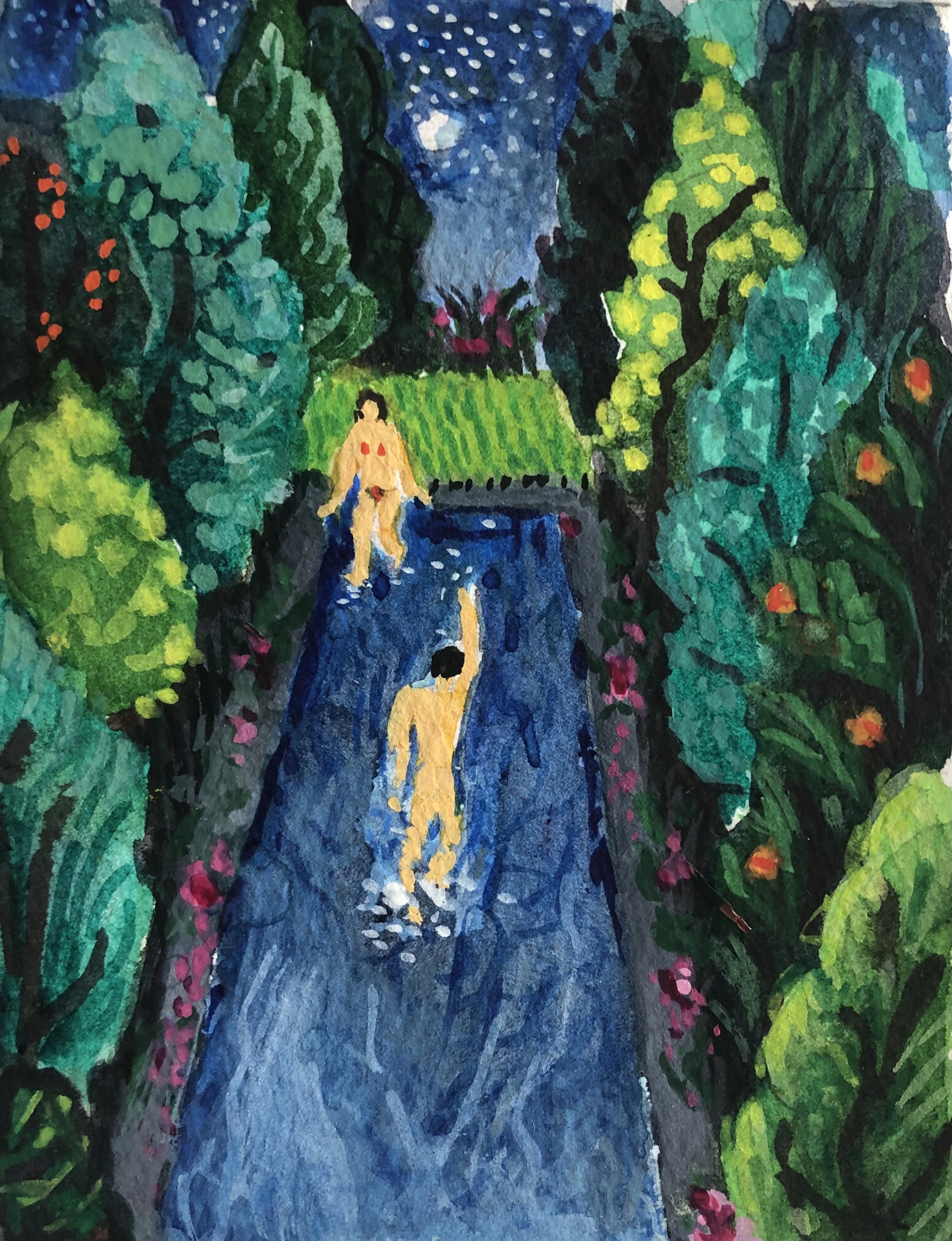  Pool in Delhi 1 
 
Watercolor with gouache on paper
 
2022