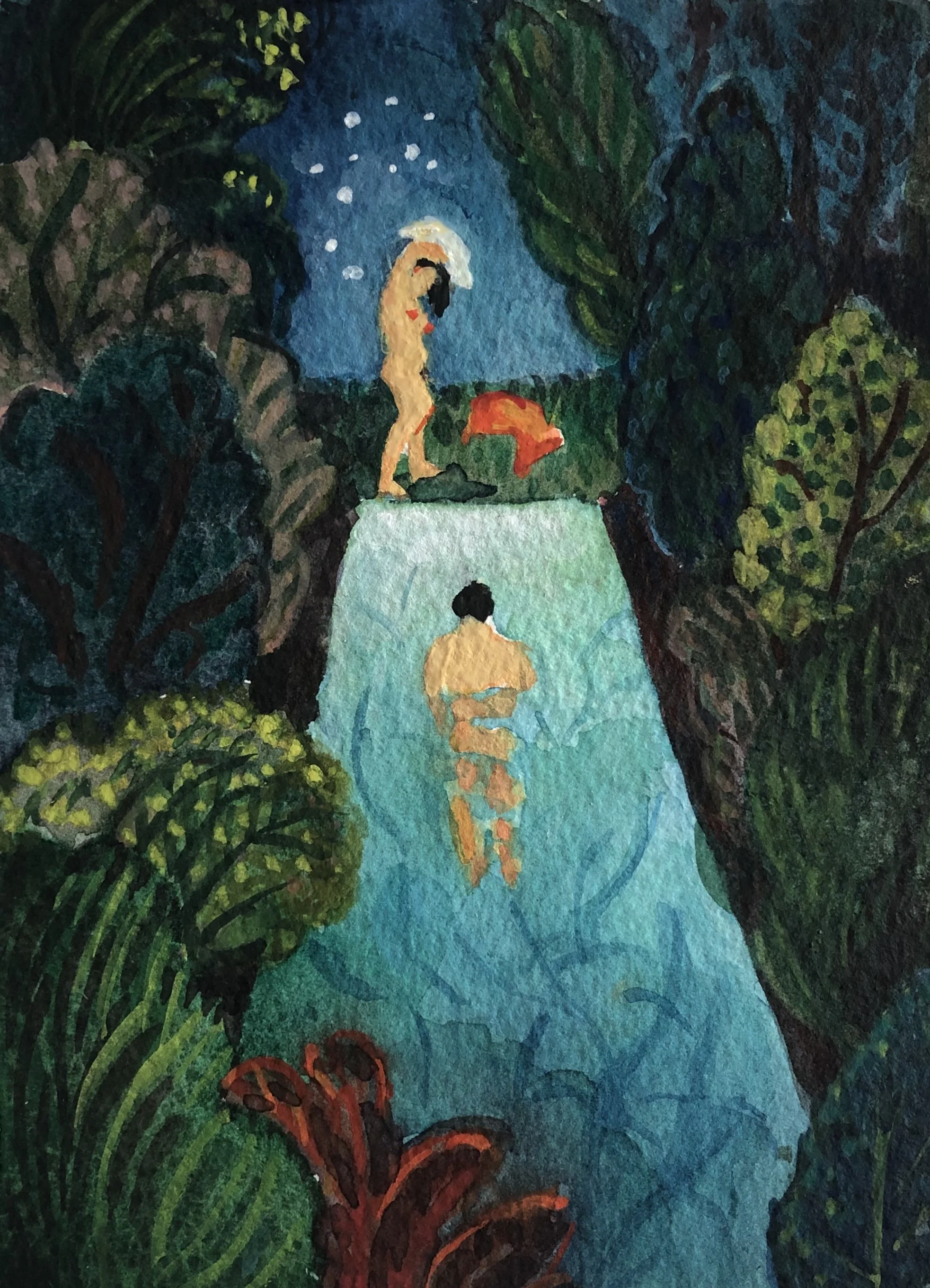  Pool in Delhi 2 
 
Watercolor with gouache on paper