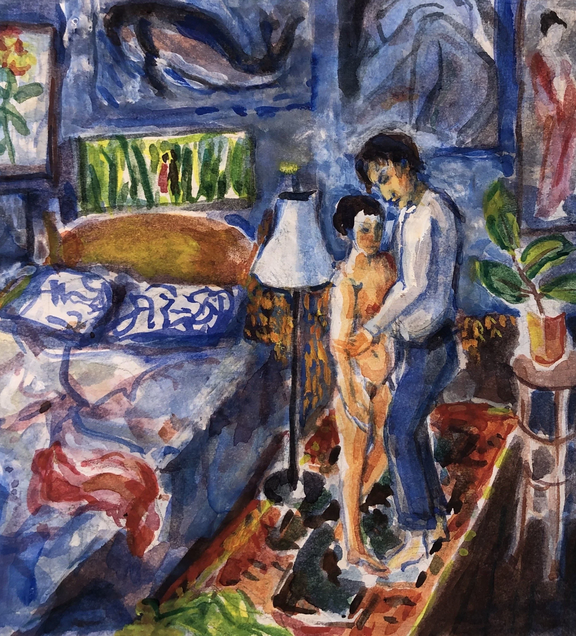  The Art Collector 
 
Watercolor with gouache on paper
 
2022