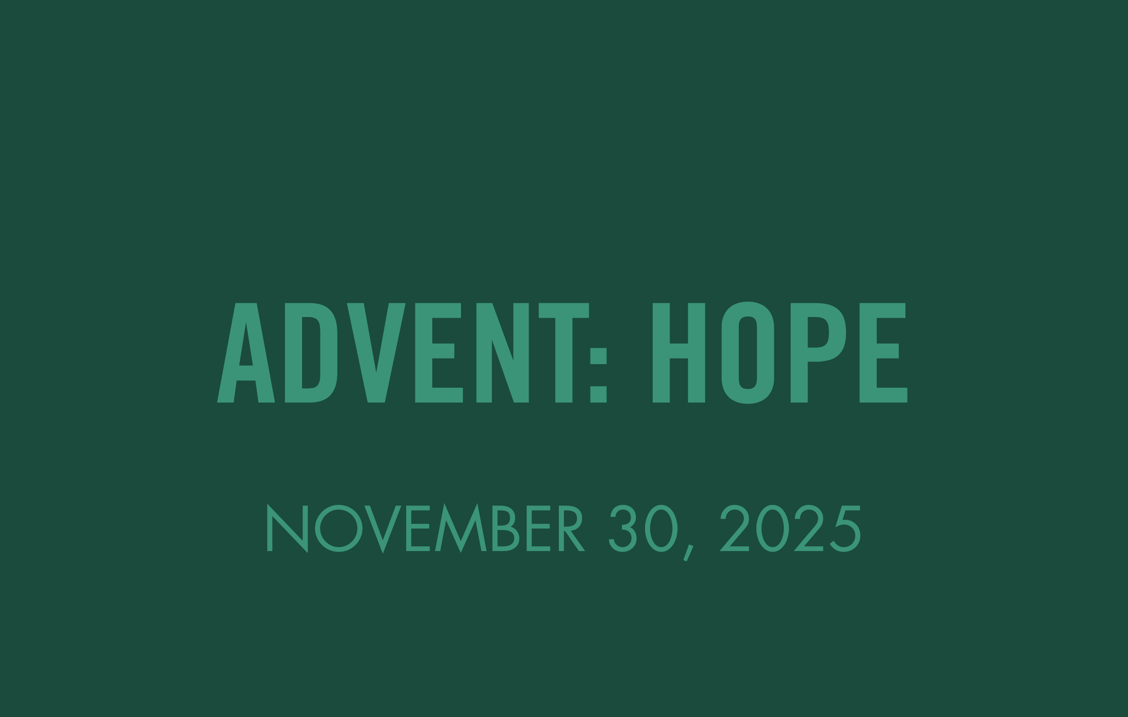 Advent: Hope