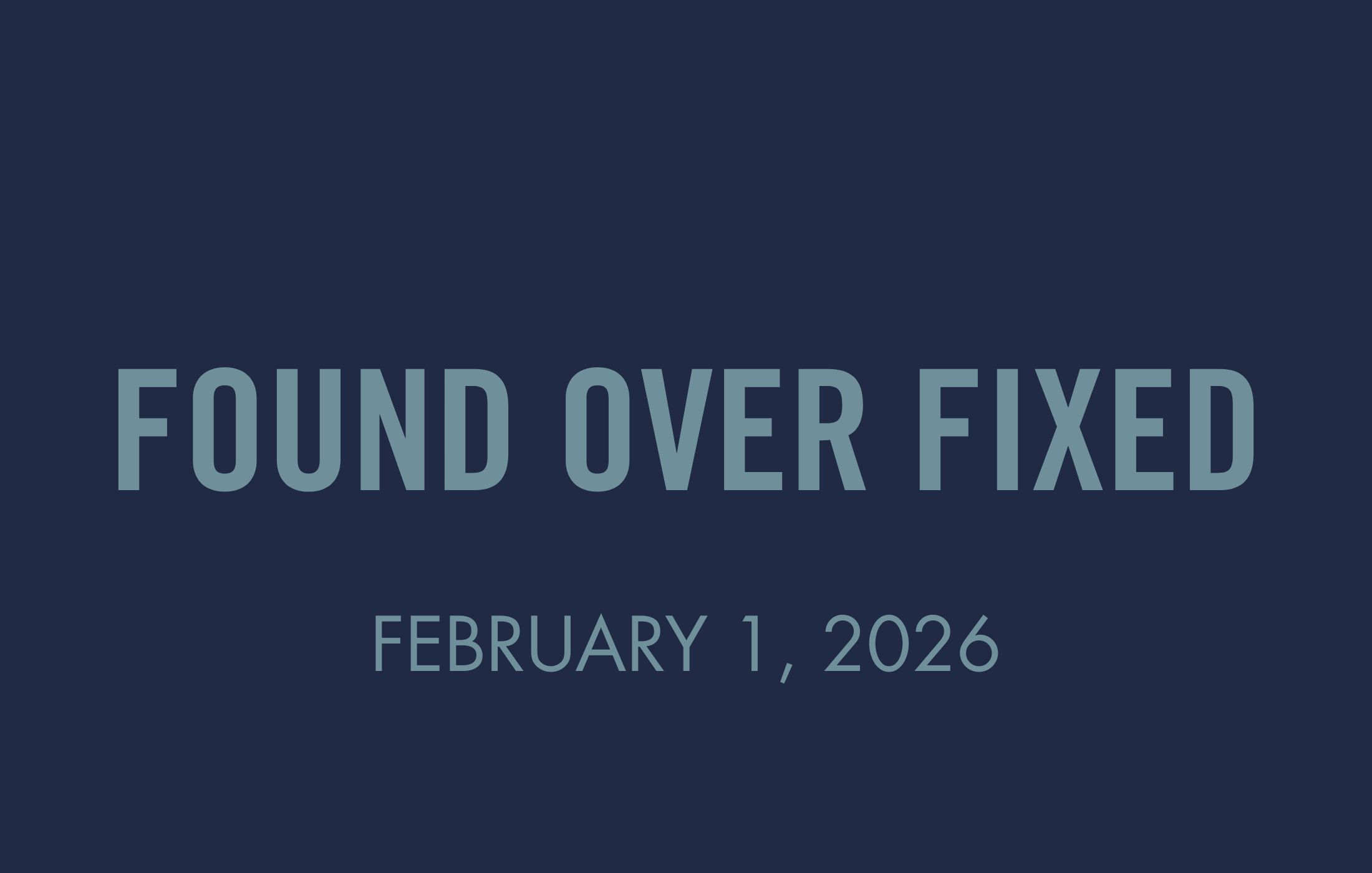 The Transformed Life: Found Over Fixed