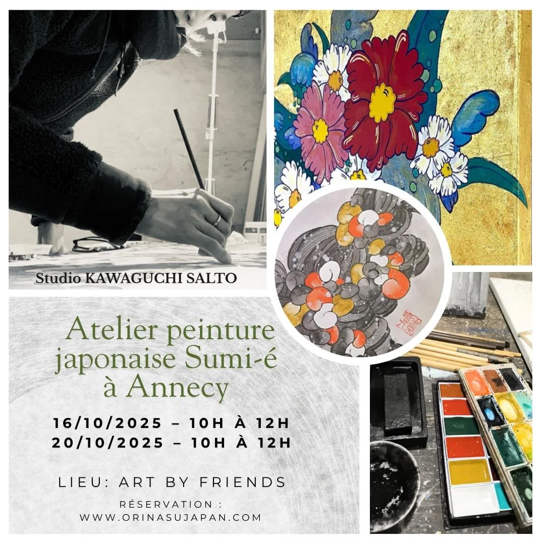 ⭐️Atelier exceptionnel de peinture japonaise Sumi-e avec l&rsquo;artiste japonaise, Salto Kawaguchi &ndash; venue sp&eacute;cialement de Norv&egrave;ge ! 🇳🇴

Plongez dans l&rsquo;univers po&eacute;tique et raffin&eacute; du sumi-e, l&rsquo;art ance