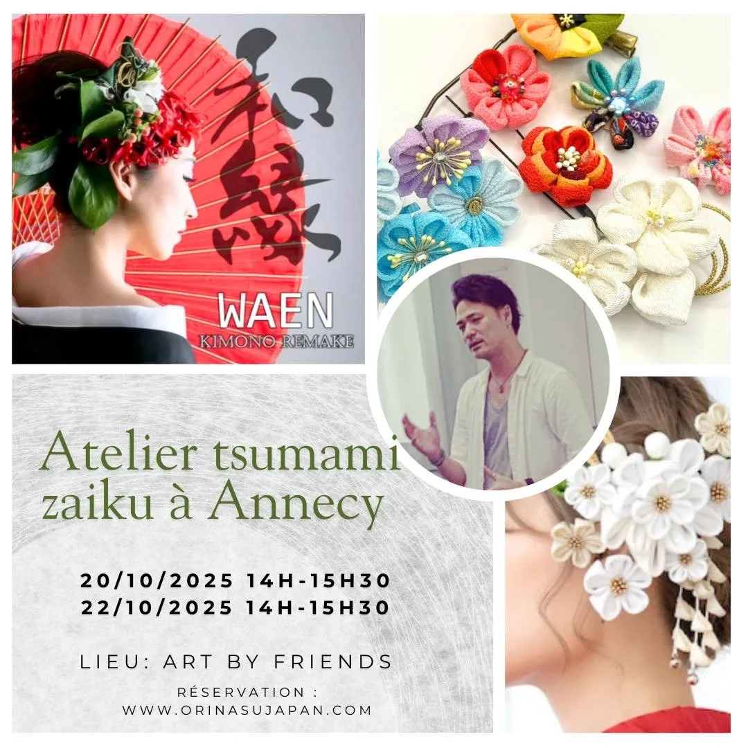 🌸 Atelier Tsumami Zaiku avec le cr&eacute;ateur japonais Seiya Hamamoto &ndash; venu sp&eacute;cialement du Japon ! 🇯🇵 🌸
Pour la toute premi&egrave;re fois, d&eacute;couvre &agrave; Annecy l&rsquo;art d&eacute;licat du Tsumami Zaiku, une techniqu
