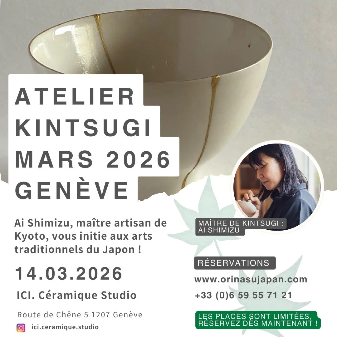 ⛩️✨Cours de Kintsugi &agrave; Gen&egrave;ve - mars 2026✨⛩️　
Ai Shimizu, Ma&icirc;tre de #Kyoto , vous initie aux savoir-faire traditionnels du Japon
Apr&egrave;s le grand succ&egrave;s des ateliers de #kintsugi organis&eacute;s en 2025, ORINASU JAPAN