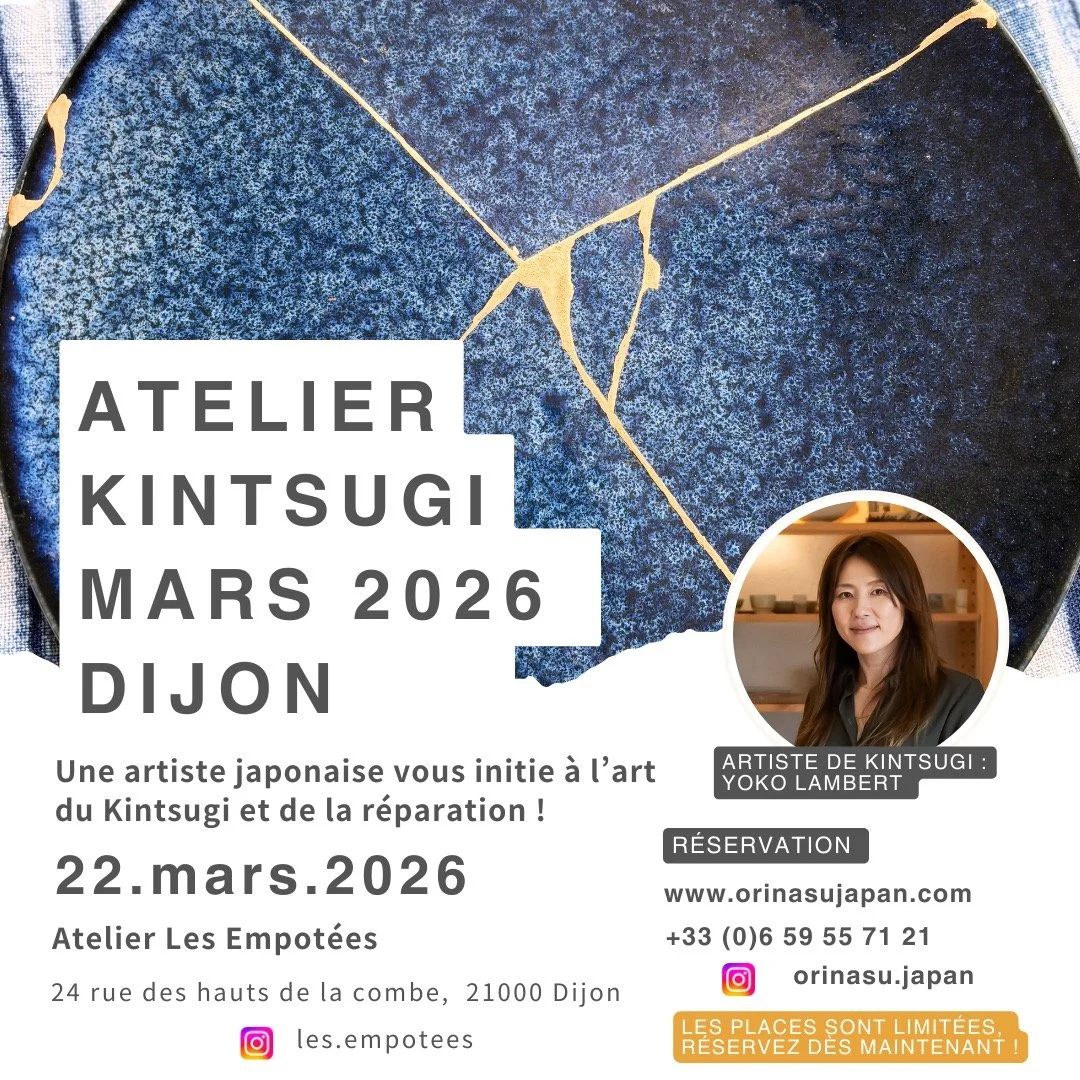 ✨ Initiez-vous au v&eacute;ritable kintsugi japonais &agrave; Dijon ✨
Envie de vivre une exp&eacute;rience artistique rare et authentique ? Participez &agrave; un atelier de kintsugi traditionnel, anim&eacute; par Yoko Lambert, artiste japonaise form