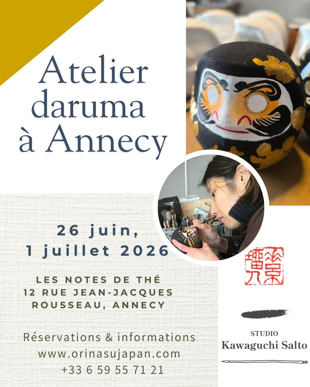 🎎 Atelier Daruma &agrave; Annecy
&Agrave; l&rsquo;occasion de l&rsquo;exposition ENTRE LE NOIR ET LA LUMI&Egrave;RE, d&eacute;couvrez l&rsquo;art du Daruma et cr&eacute;ez votre propre figurine porte-bonheur inspir&eacute;e des traditions japonaises
