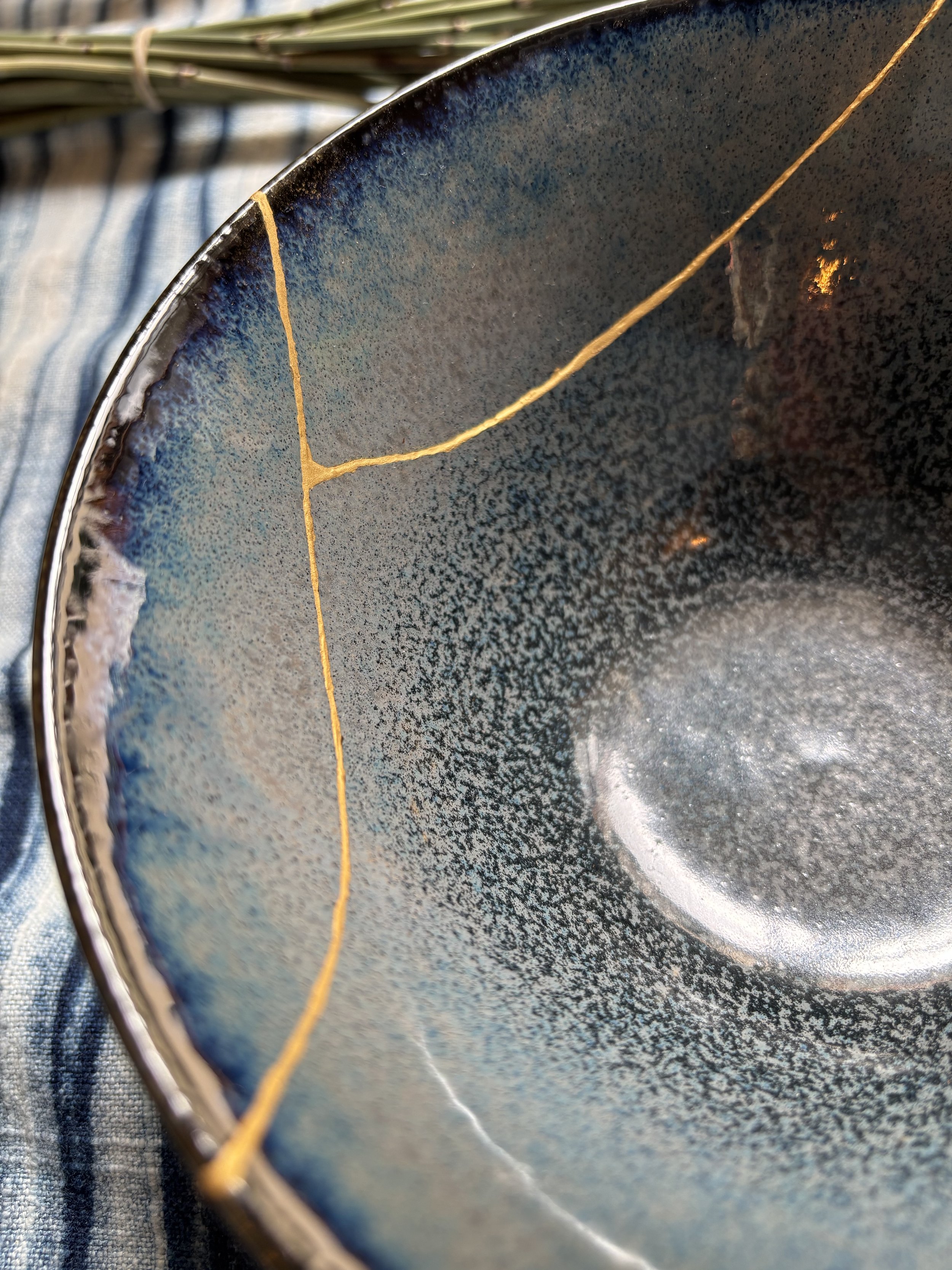 Bol à Ramen Kintsugi Bleu en Kintsugi exceptionnel - Annecy