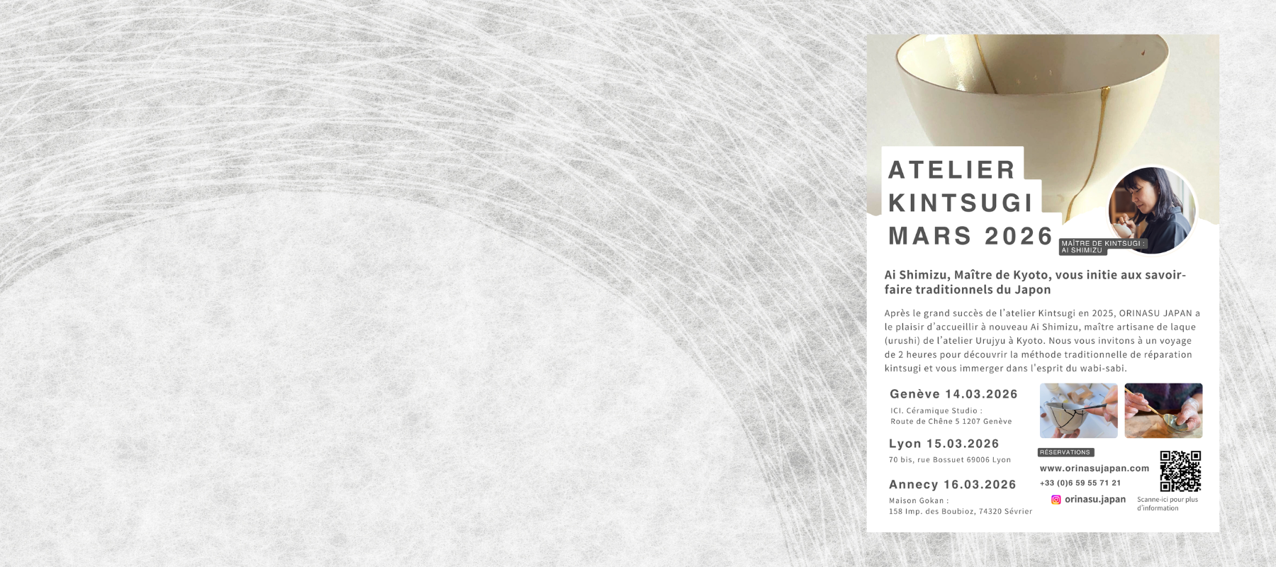 Cours Kintsugi à Annecy Geneve Lyon