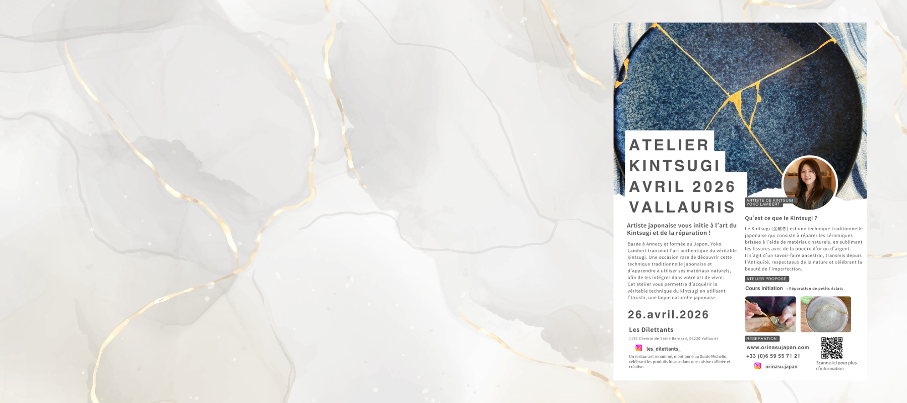 Cours Kintsugi à Vallauris 2026
