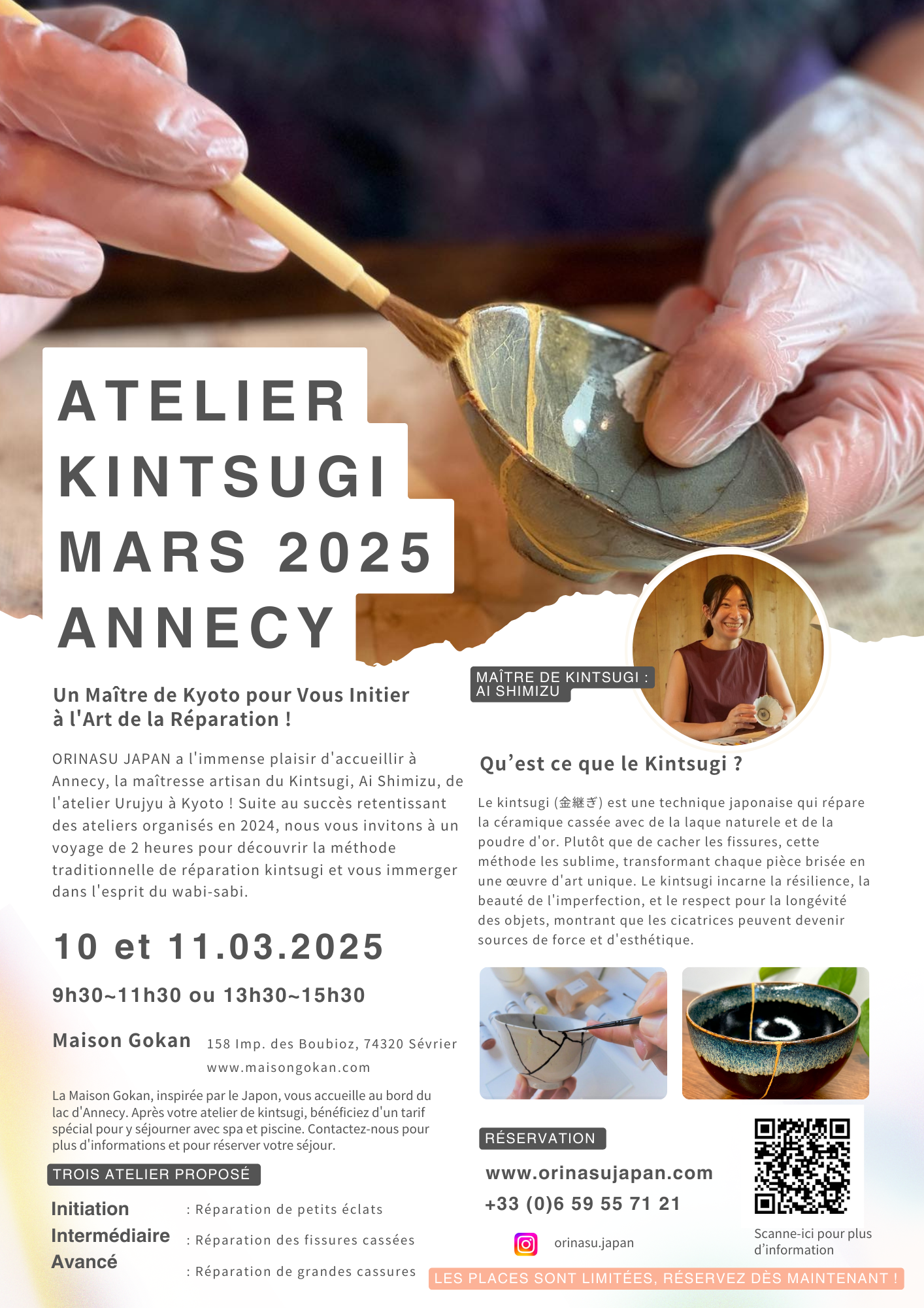 Atelier kintsugi Annecy - mars 2025
