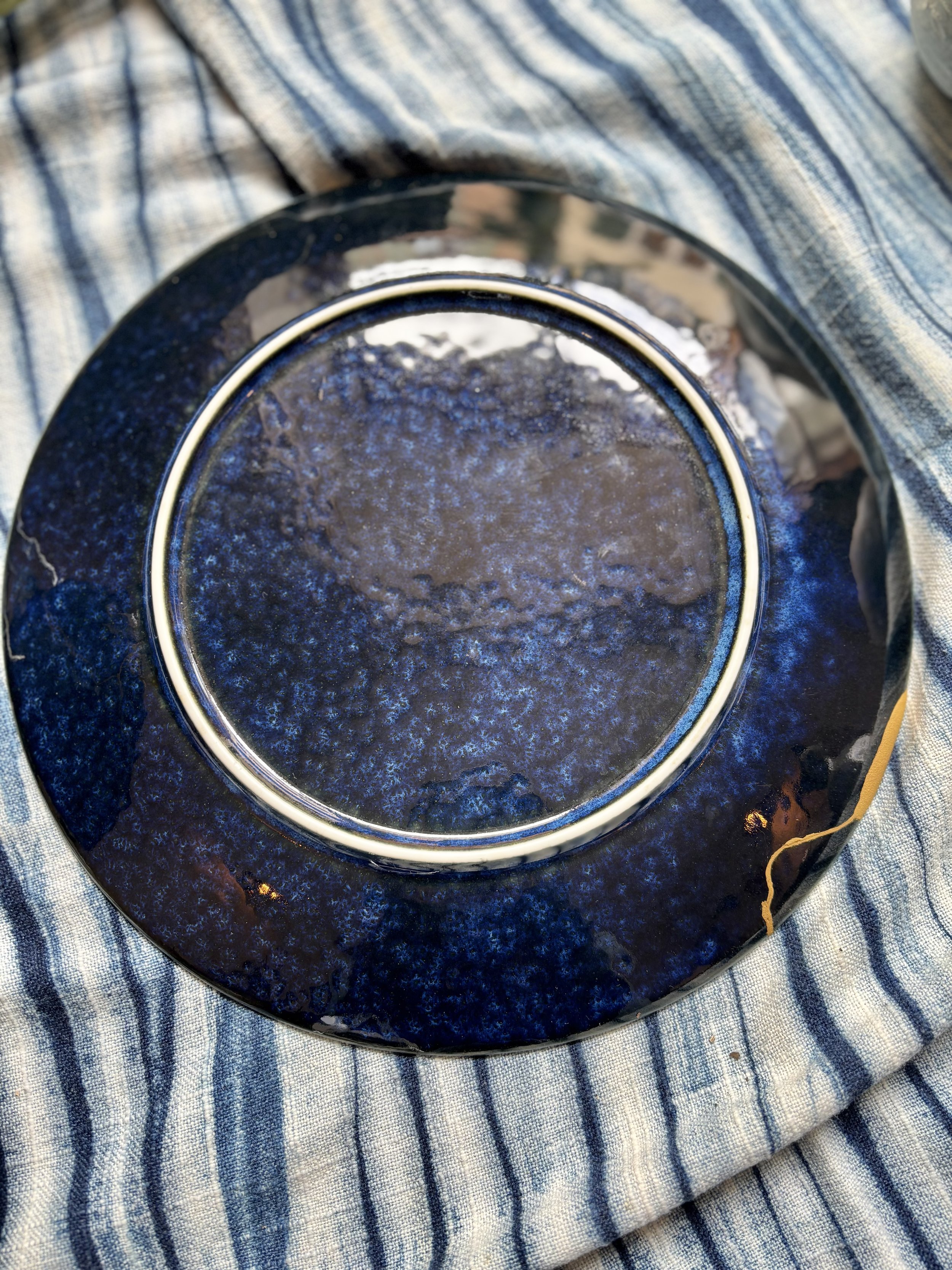 Assiette bleu - Umi - Kintsugi mat Annecy
