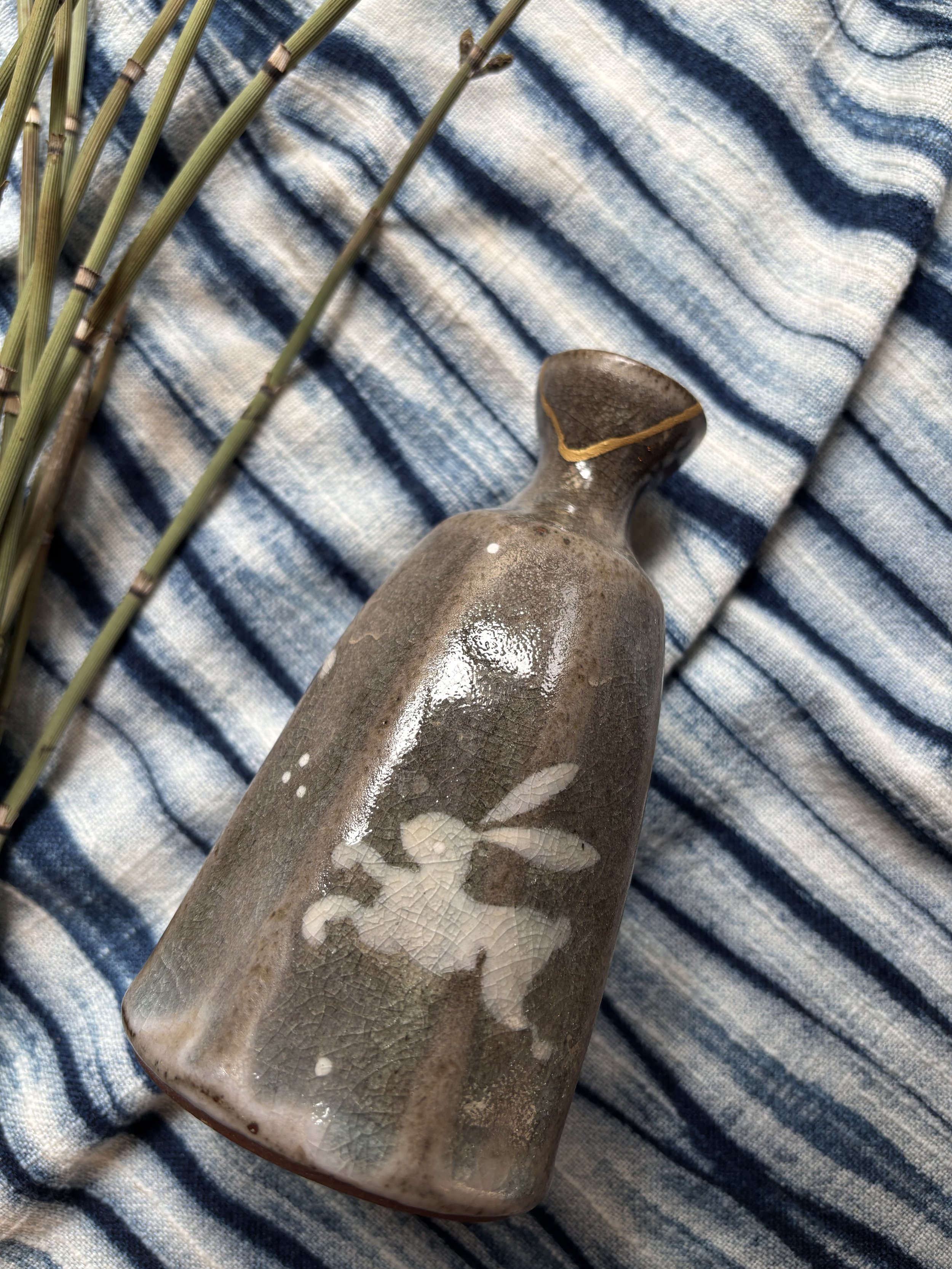 Vase japonais en Kintsugi mat - Hakuto Tottori