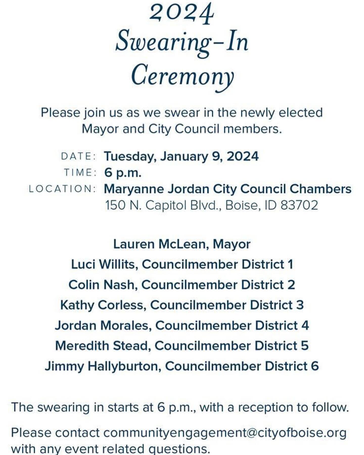 It takes so many involved and dedicated community members to keep our city moving in the right direction and this is ever apparent during the election process. Please join us on Jan 9 to celebrate as the new council and the mayor&rsquo;s 2nd term are