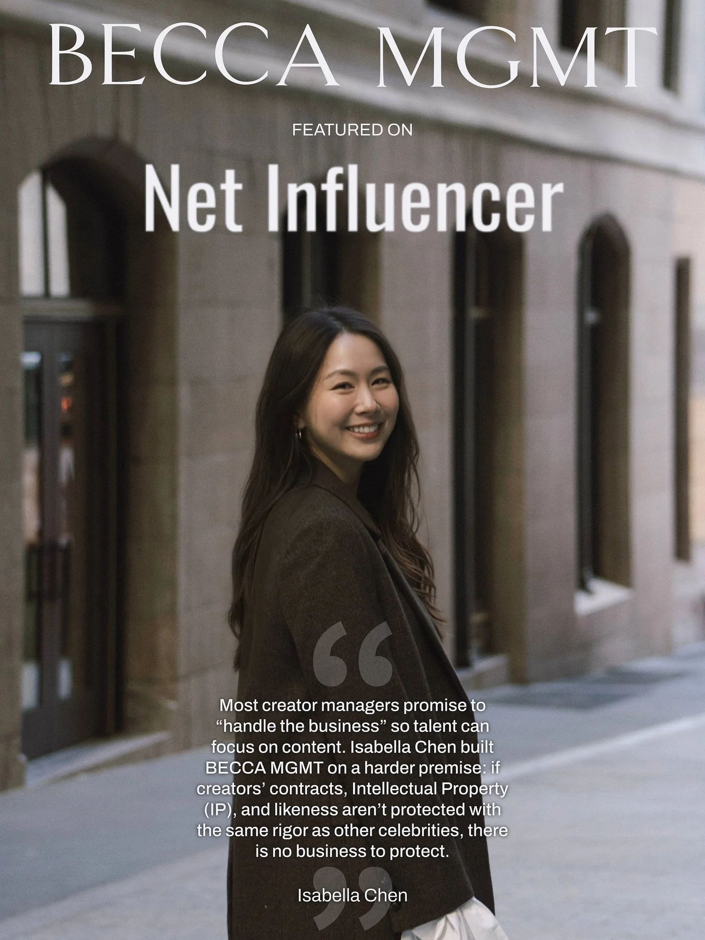 @itsizzychen featured for @beccamgmt on @netinfluencer! Read the full article at the link in our story!

#talentmanagement #newagency #creatoradvocate #influencermarketing #influencermanager #isabellachen #beccamgmt #nyc