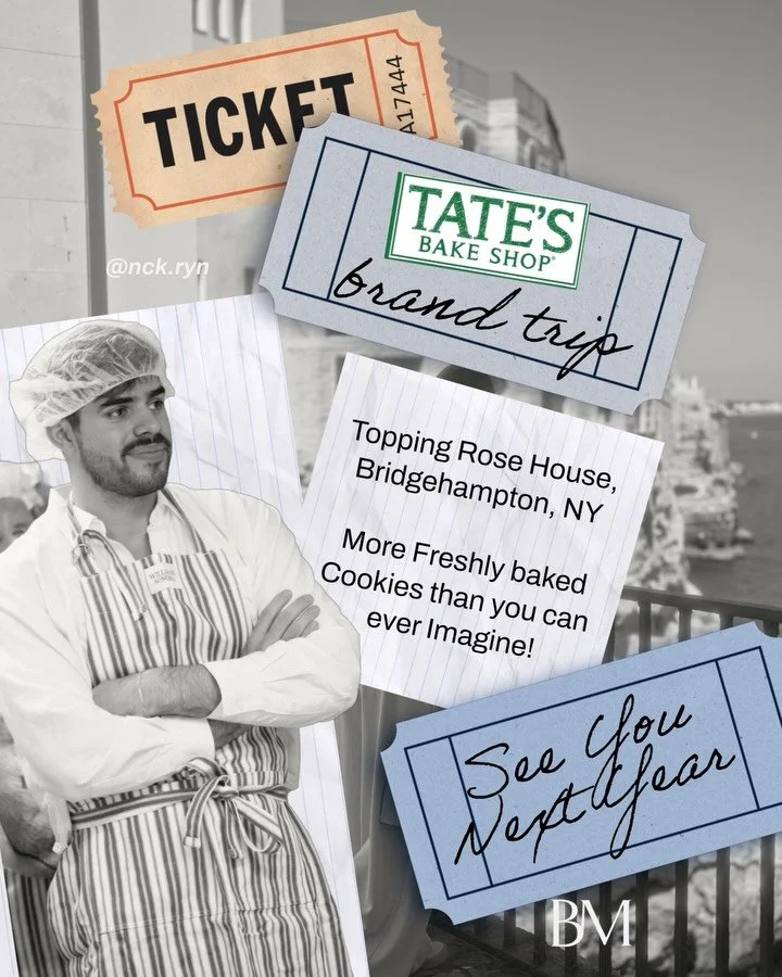 @nck.ryn went out east with @tatesbakeshop to see where the magic happens! Perfectly baked cookies available for your enjoyment! Thanks for having Nick &amp; bringing us along! #BMTalent #tatesbakeshop #nyc #thehamptons #cookies #seriouslydelicious #