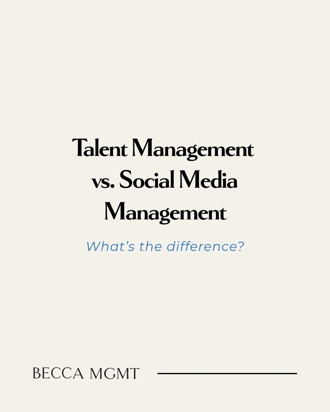 A growing audience and a growing business aren't always the same thing.

Social media management helps creators build visibility. Talent management helps creators turn that visibility into opportunity.

Understanding the difference is often what sepa