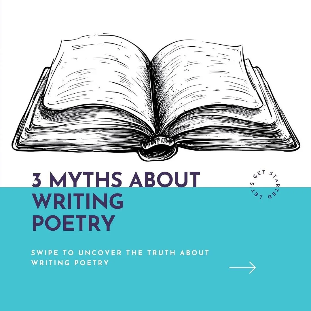 Think writing poetry isn’t for you? Well… let’s just bust some of those myths right now:
❌ You don’t need to be a wordsmith.
❌ You don’t need to rhyme.
❌ You are creative enough.
Writing poetry isn’t about perfe