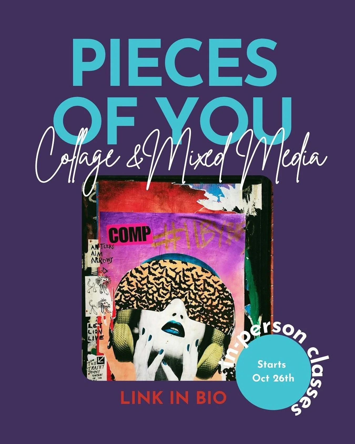 Join me on Sunday, October 26th for an afternoon of creative self-exploration. 

In this 75-minute expressive arts class, we&rsquo;ll dive into the many layers that make up who you are using images, symbols, etc to create a collage that reflects your