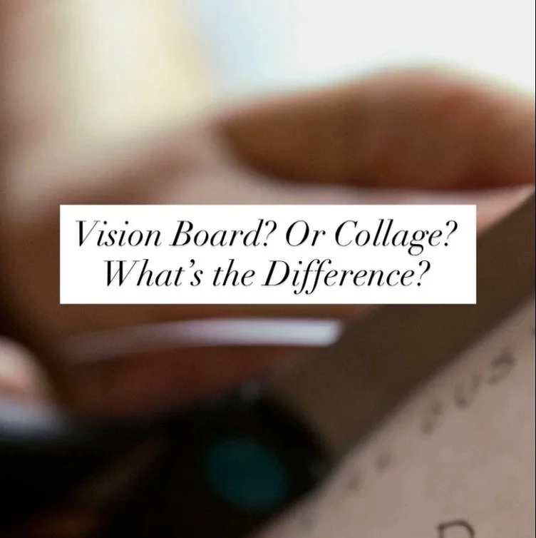 Vision Boards help us imagine what&rsquo;s next. They&rsquo;re about goals, dreams, and the future. Collage, on the other hand, invites us into the present moment through a process of discovery, intuition, and self-expression.

In my upcoming Collage