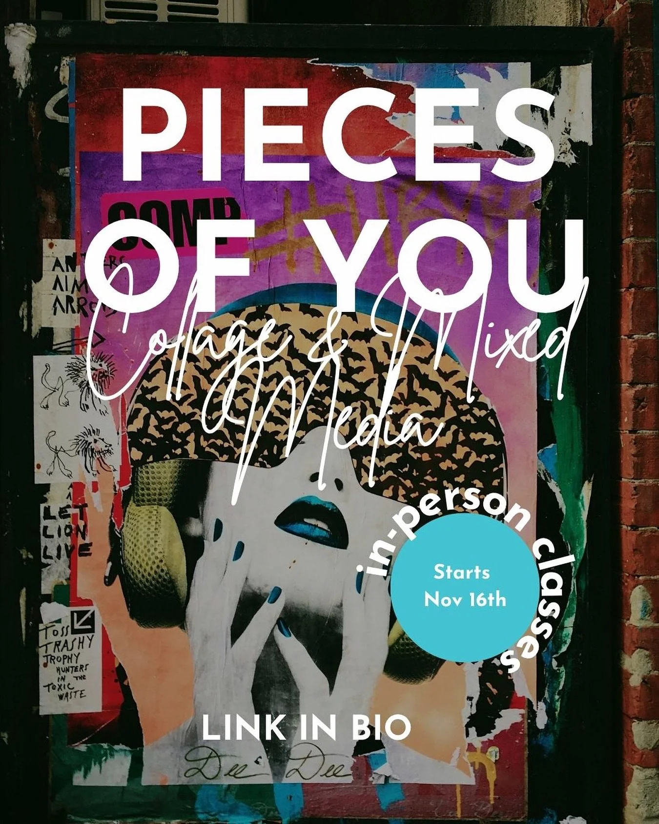 Join me on Sunday, November 16th for an afternoon of creative self-exploration. 

In this 75-minute expressive arts class, we&rsquo;ll dive into the many layers that make up who you are using images, symbols, etc to create a collage that reflects you