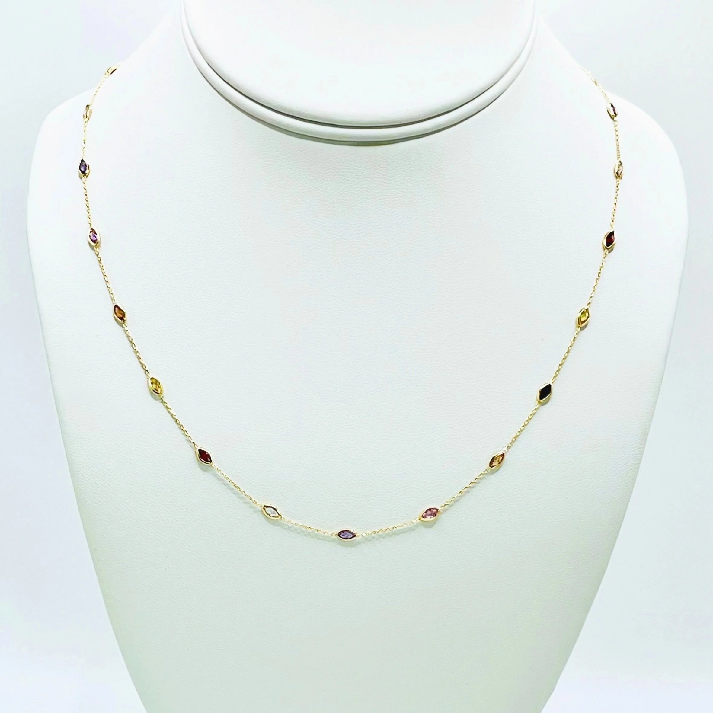 10k Gold Necklace Gem Stones