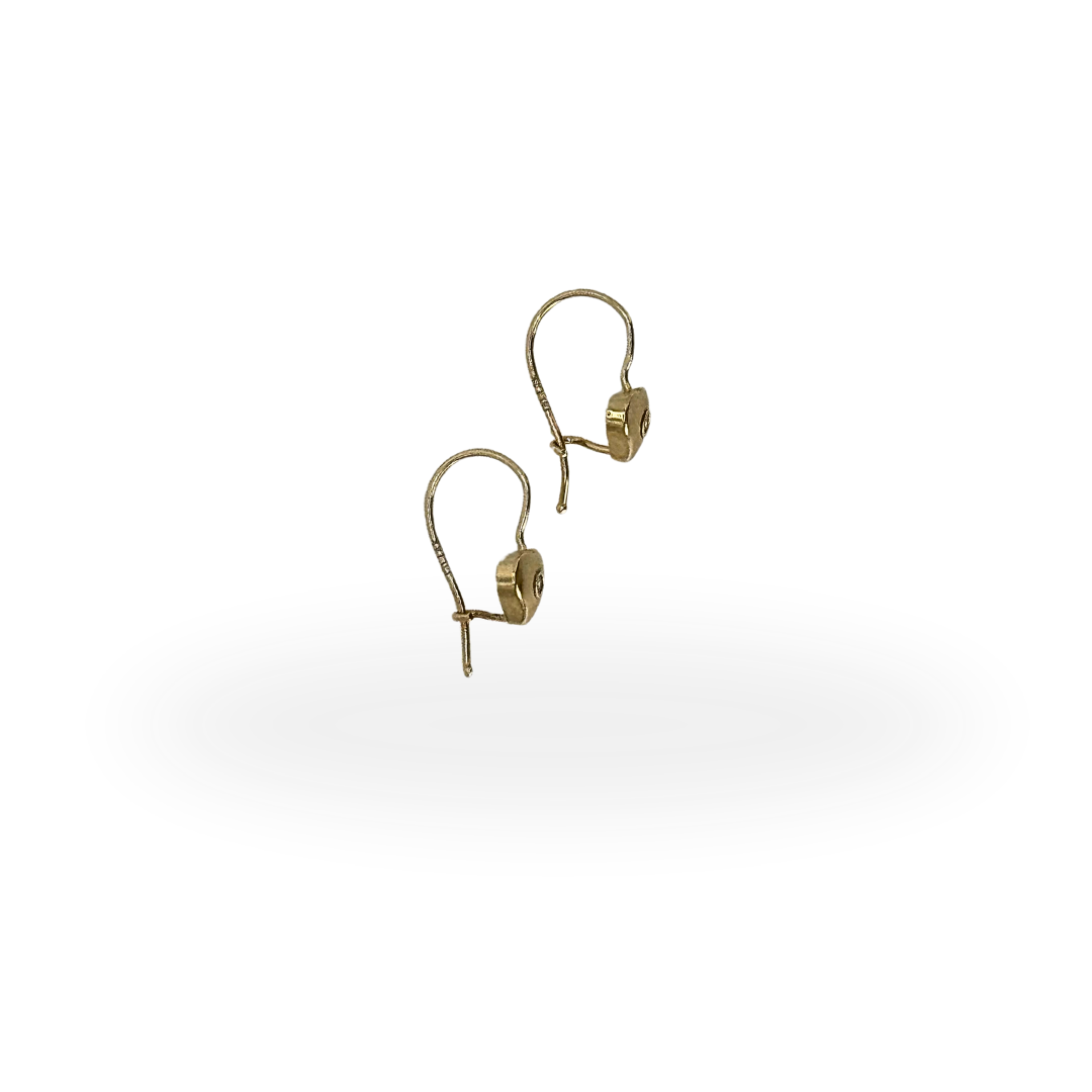 10K Golden Heart Hook Earrings